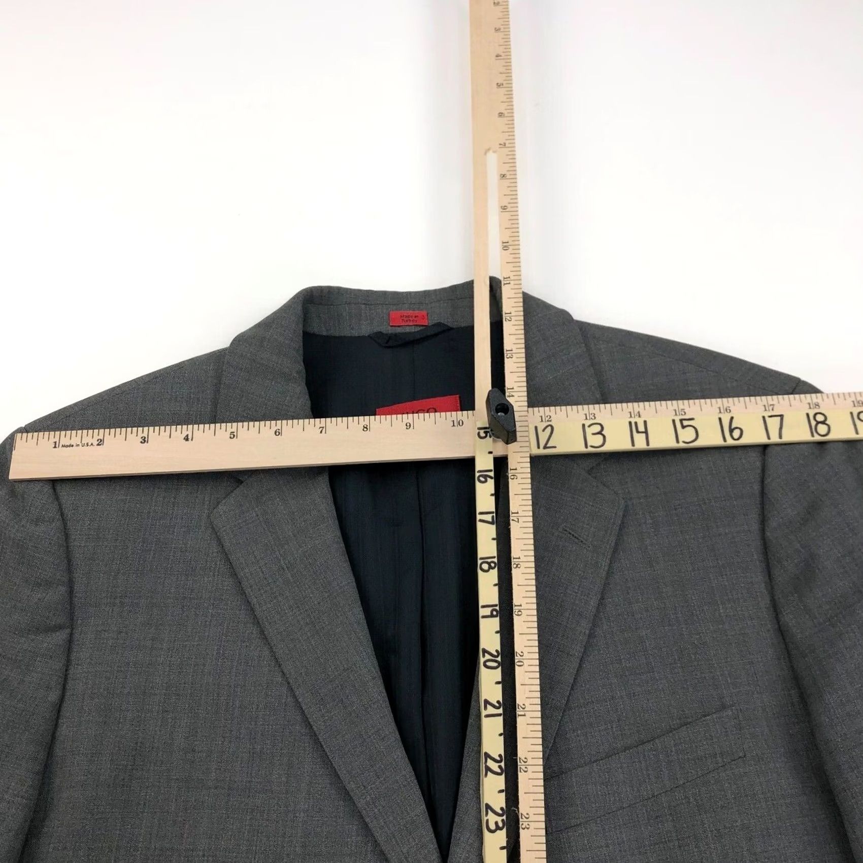 Hugo Boss Hugo Boss Awe/Holl 40R Wool Button Blazer Sport Coat Jacket Dark Gray Size 40R - 4 Thumbnail