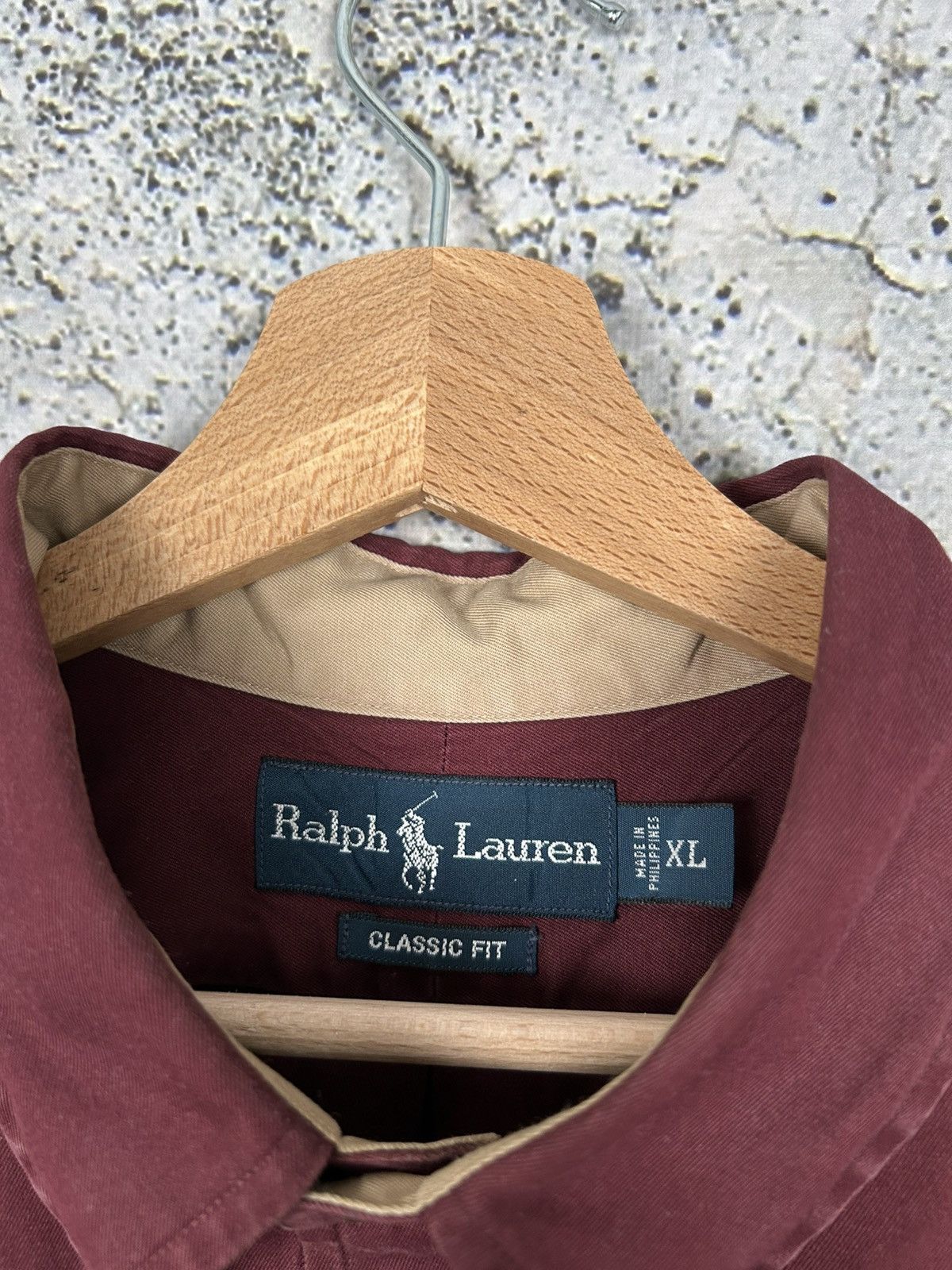 Polo Ralph Lauren Vintage Polo Ralph Lauren Burgundy Shirt Elegant 90s Size US XL / EU 56 / 4 - 4 Thumbnail