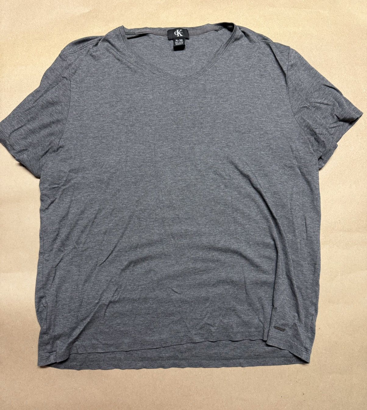 Calvin Klein Calvin Klein V neck XL Extra Large T Shirt Grey Tee Rare! Size US XL / EU 56 / 4 - 1 Thumbnail