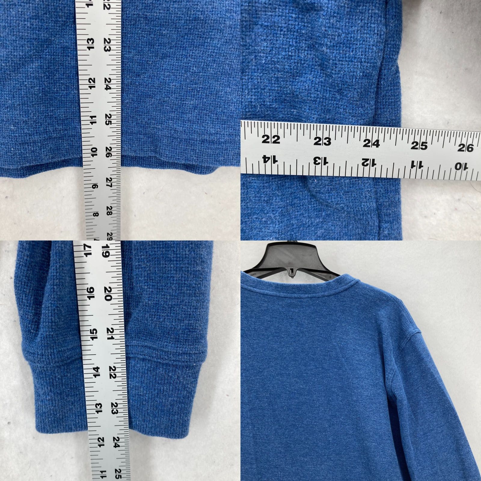 Vintage L.L. Bean Henley T Shirt Mens XL Blue Long Sleeve Thermal Waffle Knit Camp Hike Size US XL / EU 56 / 4 - 8 Thumbnail