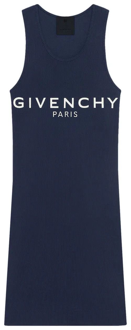 Givenchy o1srvl11e0725 Archetype Tank Top Dress in Blue Size L / US 10 / IT 46 - 1 Preview