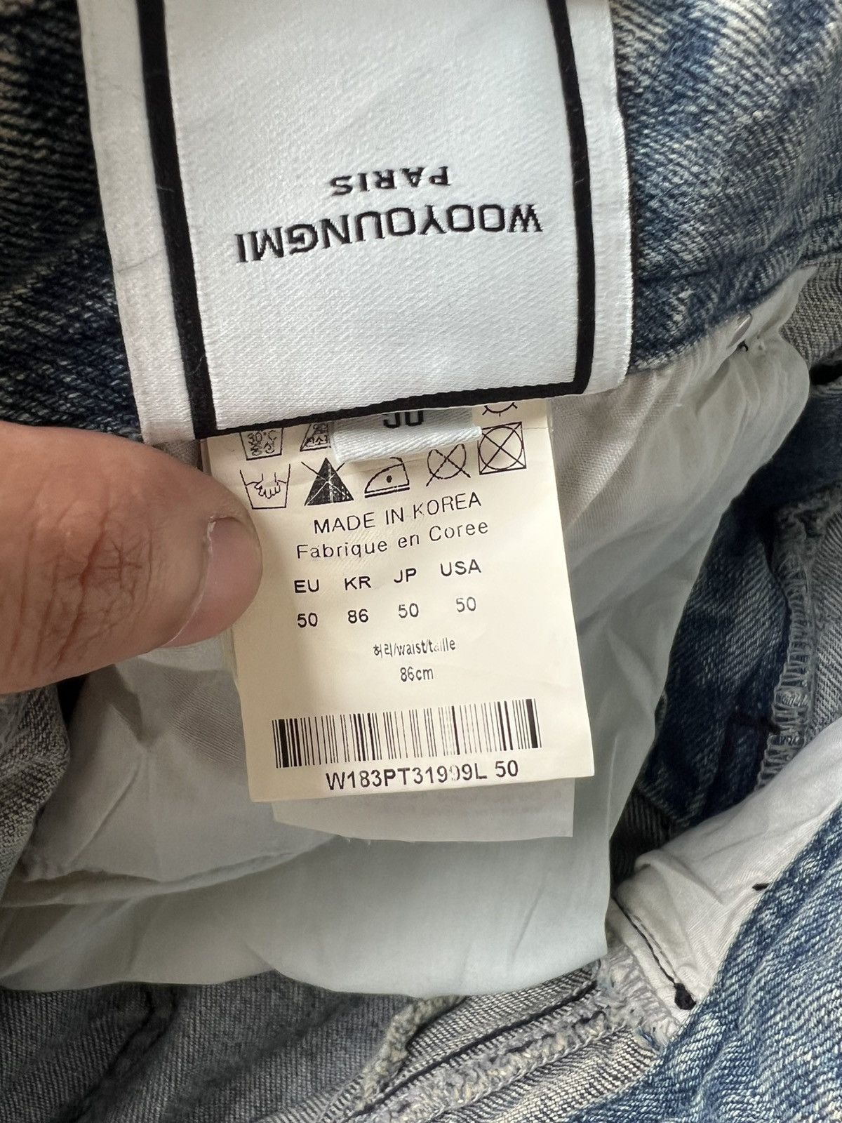 Wooyoungmi ARCHIVE FW18 Wooyoungmi Wave Cut Raw Hem Distressed Denim Size US 34 / EU 50 - 9 Thumbnail