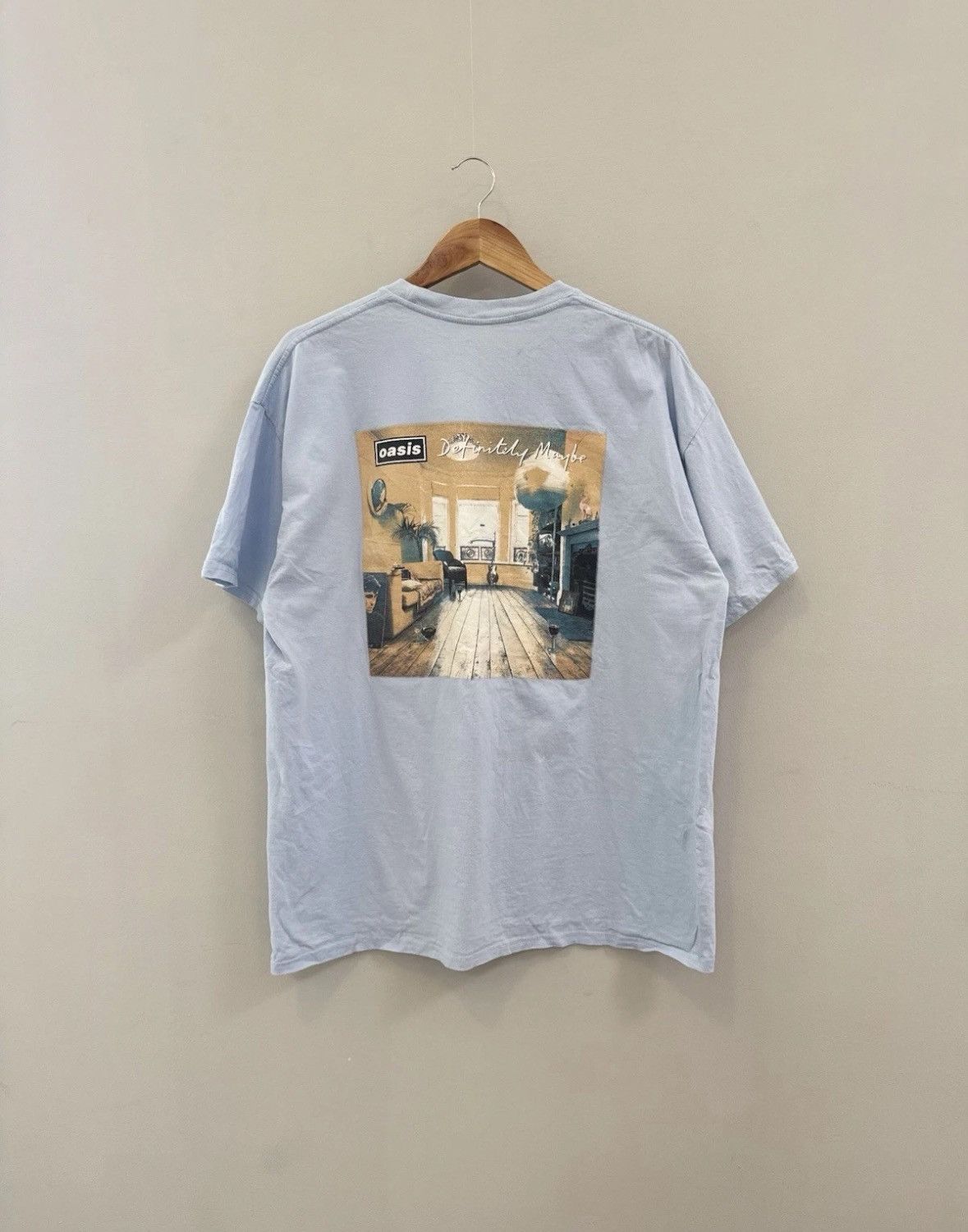 Band Tees Vintage 90s Oasis Britpop Blue Tee Size US XL / EU 56 / 4 - 1 Thumbnail