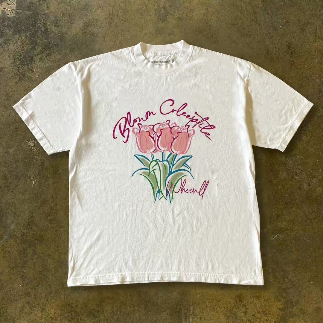Japanese Brand × Vintage Washed vintage rose pattern loose cotton t-shirt Size US M / EU 48-50 / 2 - 1 Thumbnail