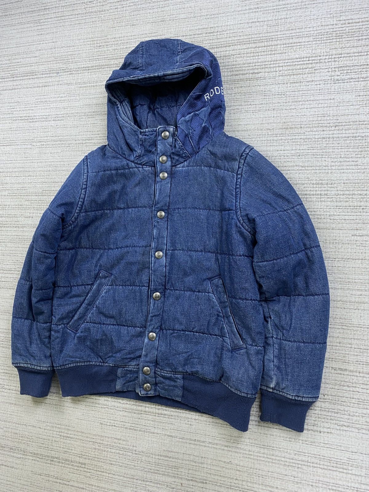Japanese Brand × Vintage Vintage Rodeo Crown Blue Denim Puffer Down Jacket Size US M / EU 48-50 / 2 - 3 Thumbnail
