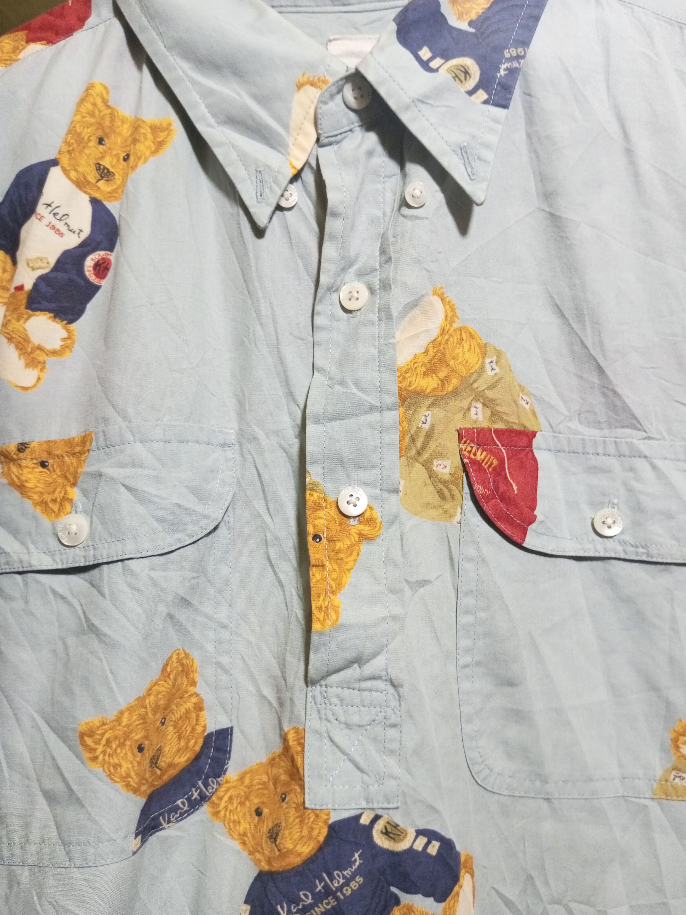 Karl Helmut Vintage Karl helmut bears half button shirt Size US XL / EU 56 / 4 - 6 Thumbnail