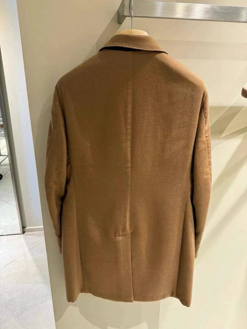 Loro Piana LORO PIANA Men's leisure cashmere water ripple camel coat Size US XL / EU 56 / 4 - 7 Thumbnail