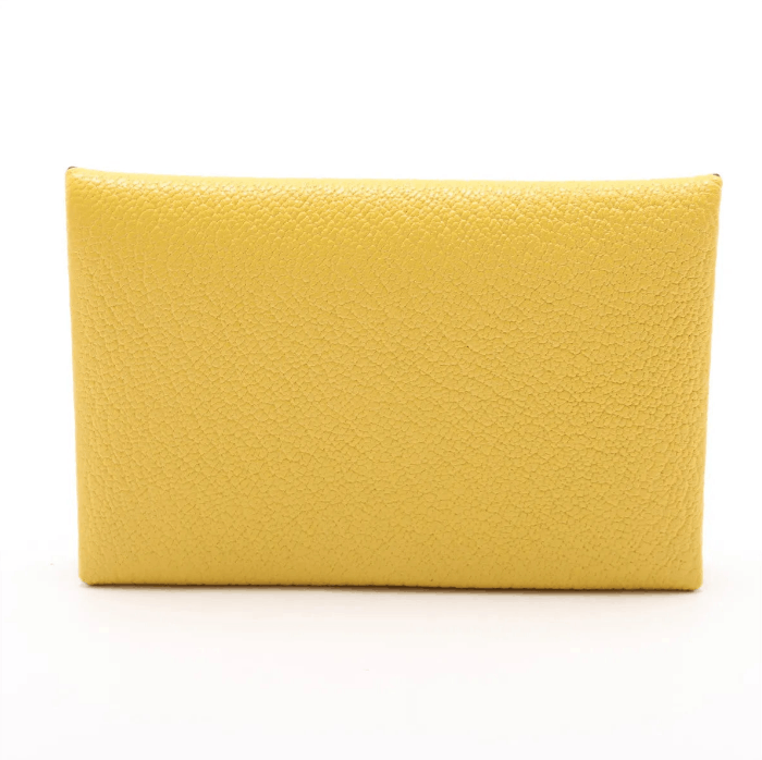 Hermes Calvi Verso Chèvre Mysore Card Case Cumin x Blue Zanzibar Size ONE SIZE - 2 Thumbnail