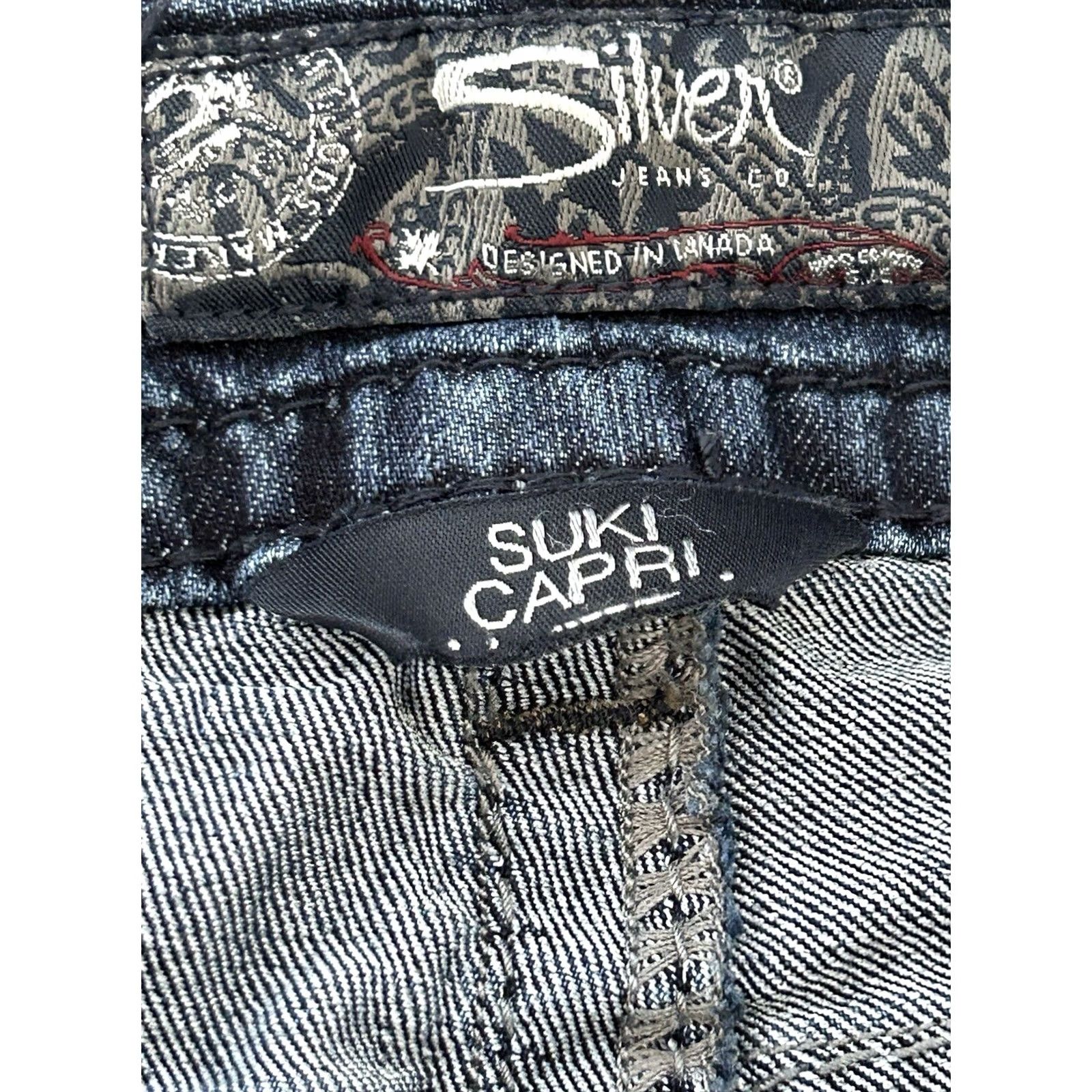 Silver Jeans Co. Silver Jeans Suki Capri Jeans Womens Dark Wash Blue 26 Inseam Capris Vintage No? (omit) Size 26" / US 2 / IT 38 - 5 Thumbnail
