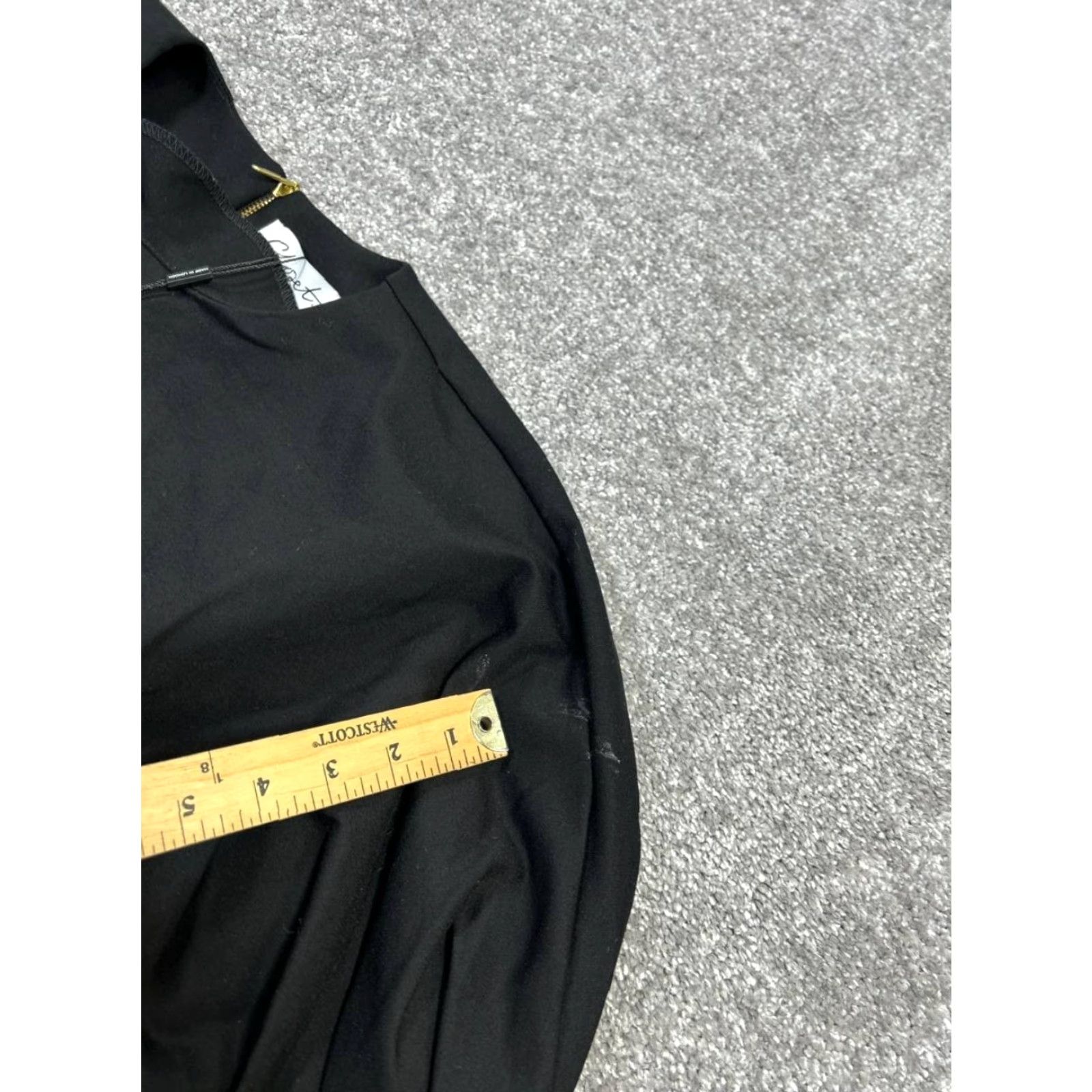 CLOSED Closet London Black 8 Skirt Dress Womens A-Line Blouson Short Sleeve Round Neck Zip Party/Cocktail Summer Spring Vintage No Size 30" / US 8 / IT 44 - 7 Thumbnail