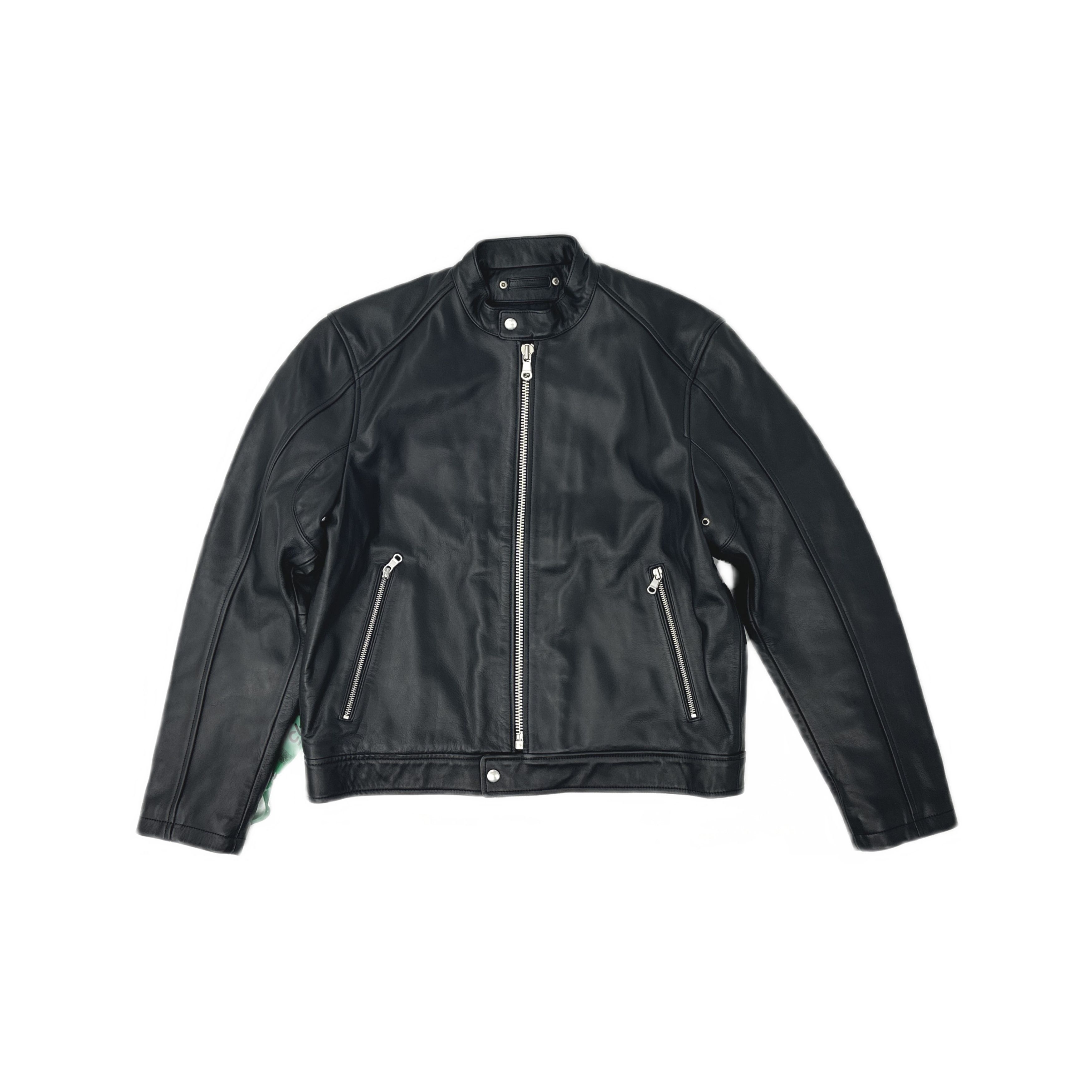Stussy Stussy Cafe Racer Leather Jacket Green | Grailed