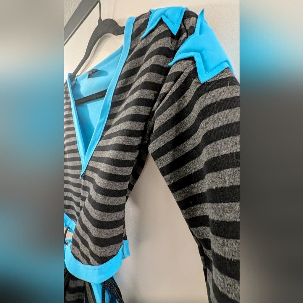 Frankie Morello Frankie Morello Black and Blue Bodycon Dress V-Neck Size XS / US 0-2 / IT 36-38 - 9 Thumbnail