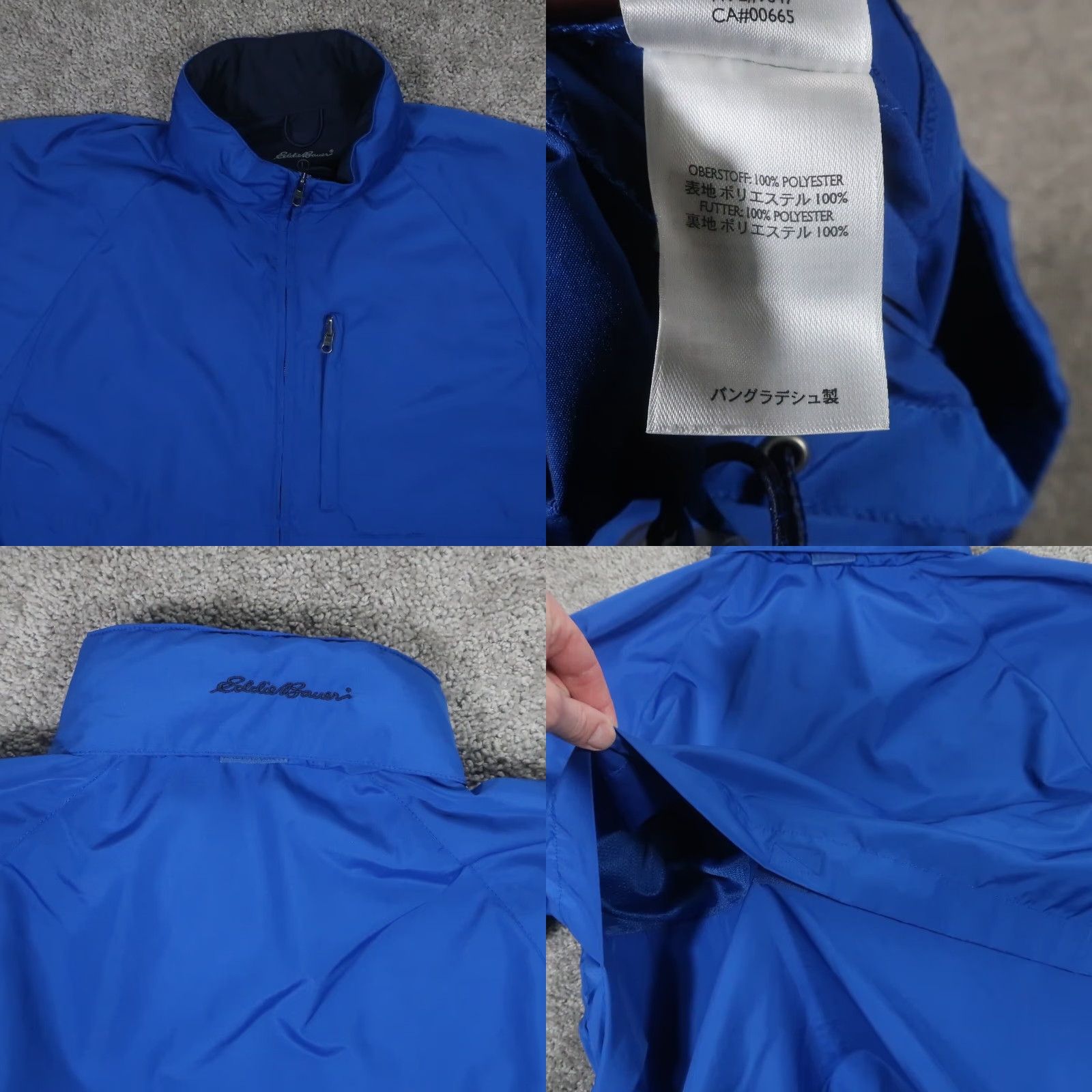 Eddie Bauer Eddie Bauer Windbreaker Jacket Men L Oversized Full Zip Hooded Packable Solid Blue Windbreaker Jacket Mens L Size US L / EU 52-54 / 3 - 8 Thumbnail