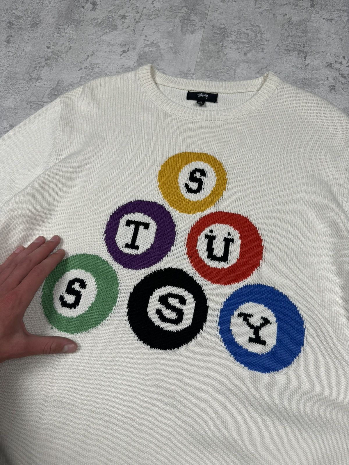 Stussy Stussy Billiard Sweater Big Logo Size M Size US M / EU 48-50 / 2 - 6 Thumbnail