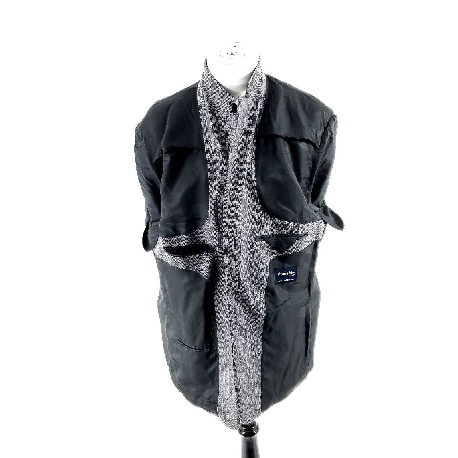 Joseph & Feiss Joseph & Feiss Gold Tweed Lambswool 2 Button Sport Coat 44R Size 44R - 9 Thumbnail