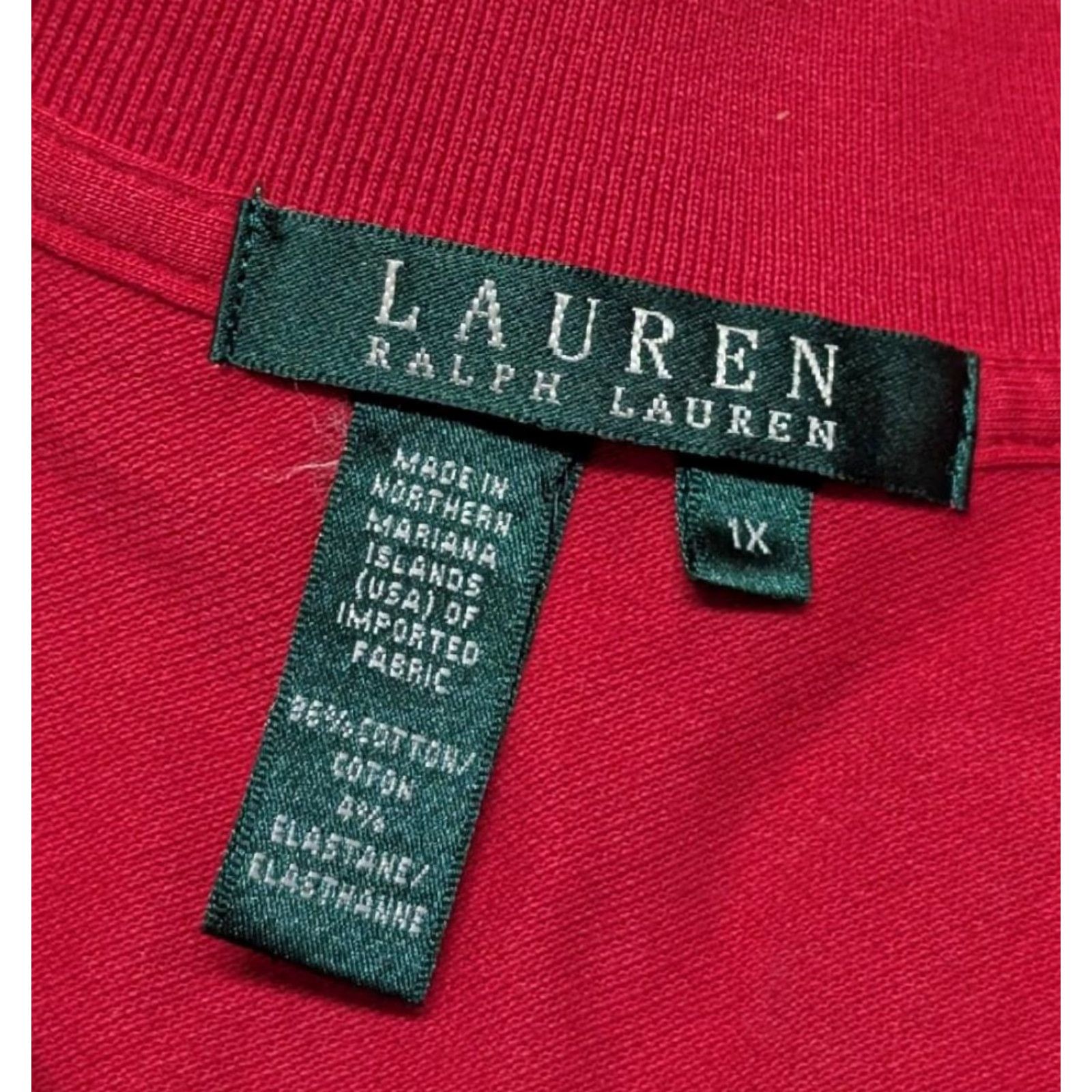 Ralph Lauren VINTAGE Ralph Lauren polo shirt HORSE-BIT all-over print RED Womens 1X Polo Cotton Blend Short Sleeve Collared Shirt Horse-Bit Size XL / US 12-14 / IT 48-50 - 3 Thumbnail