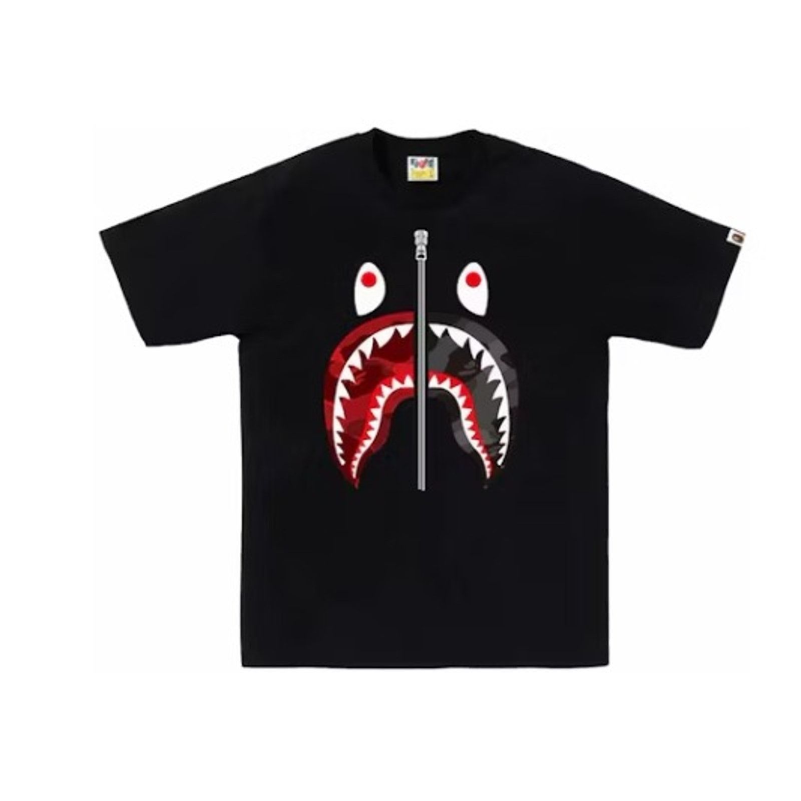 Bape BAPE ABC Camo Rebuild Shark Tee Black/Red Size Medium Size US M / EU 48-50 / 2 - 1 Preview