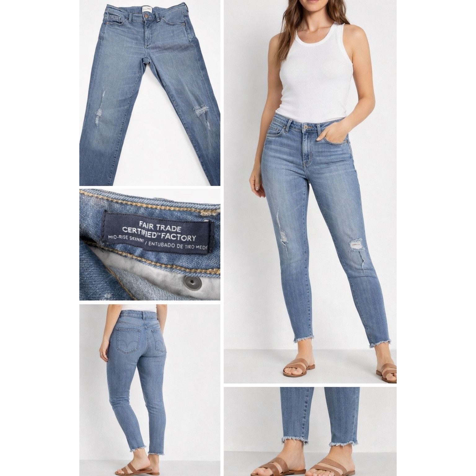 Other Universal Thread Jeans - Light Wash Skinny - Raw Hem -4- VGC Size 27" / US 4 / IT 40 - 10 Thumbnail