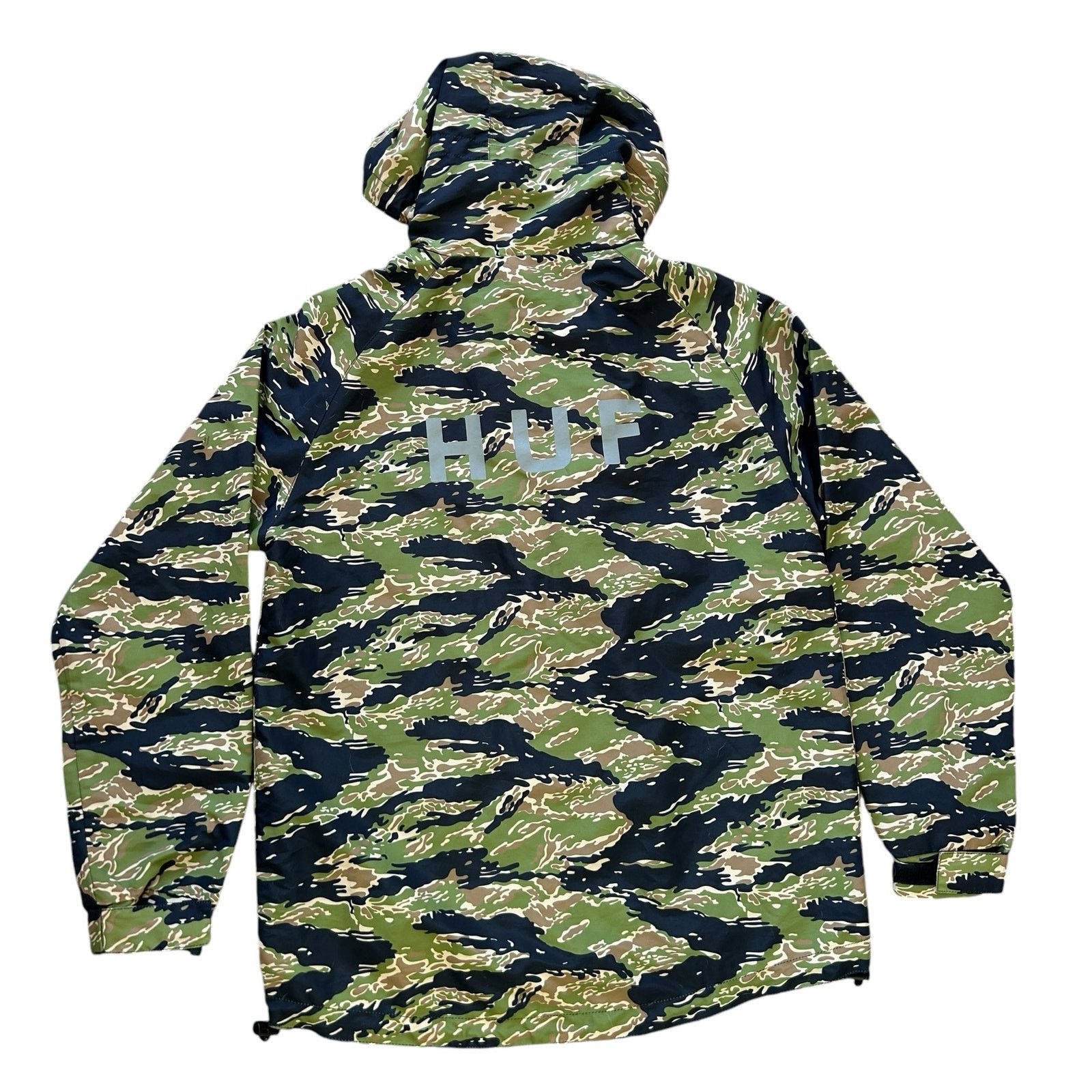 Huf HUF Camo Jacket Windbreaker Mens Med Green Black Streetwear Size US M / EU 48-50 / 2 - 2 Thumbnail