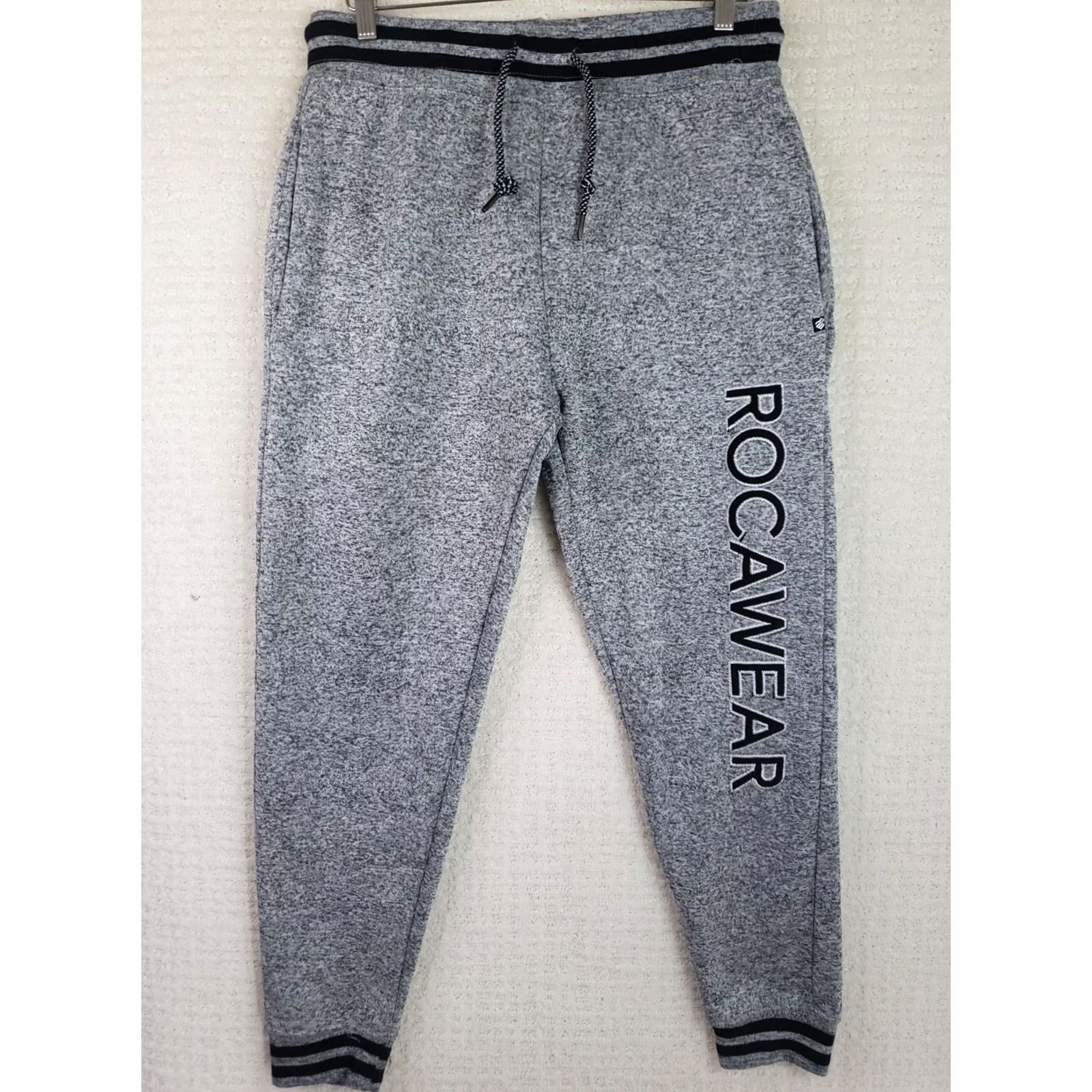 Rocawear Rocawear Jogger Pants Mens 2XL Gray Solid Logo 90s Athleisure CasualTapered Pocketed Elastic Waist Pockets Size US 39 - 2 Thumbnail