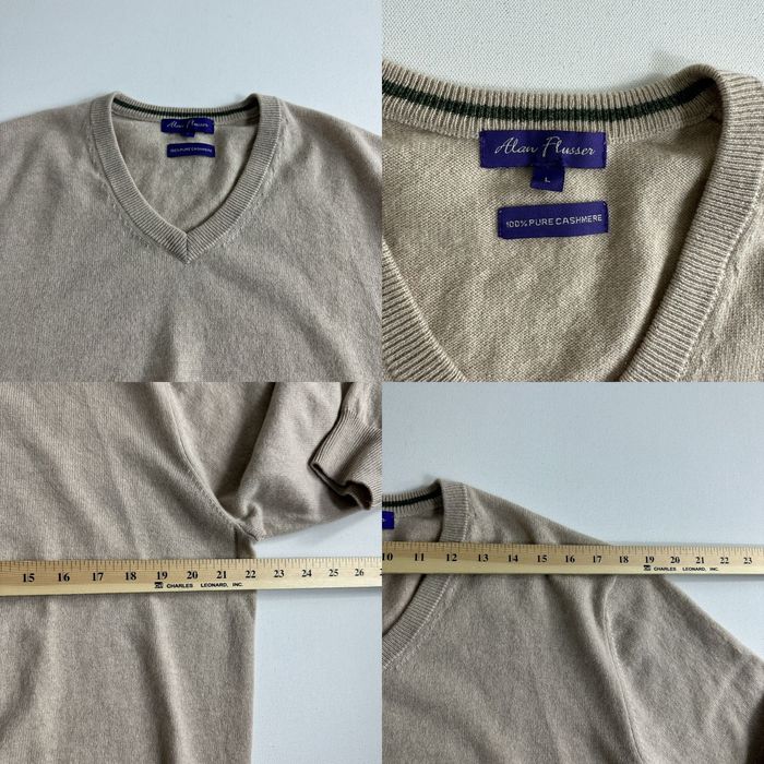 Vintage Alan Flusser 100% Pure Cashmere Sweater Mens L Beige Long