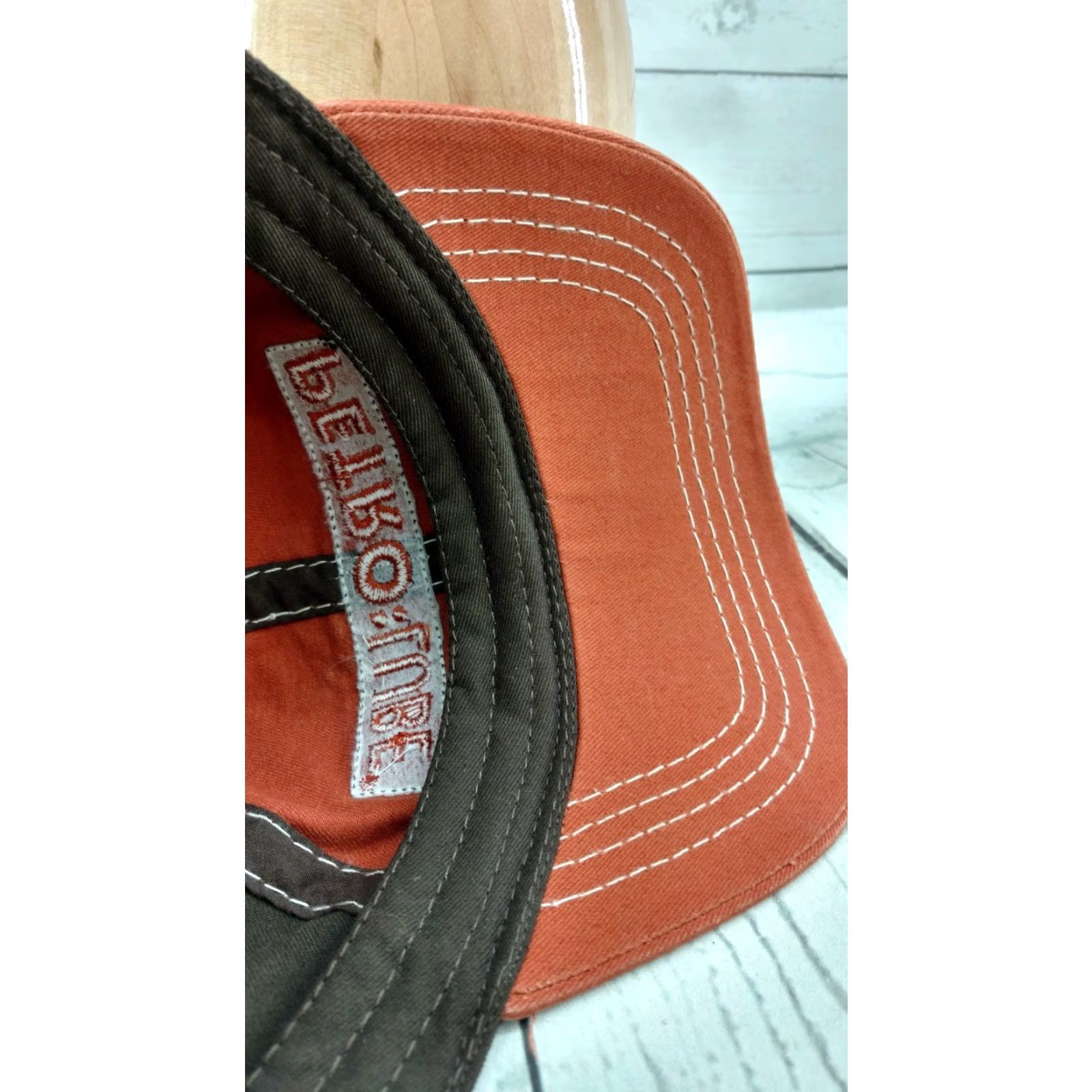 Vintage PETRO LUBE Mobile Delvac Orange Brown Baseball Hat Cap Adjustable Adult Size Size ONE SIZE - 6 Thumbnail