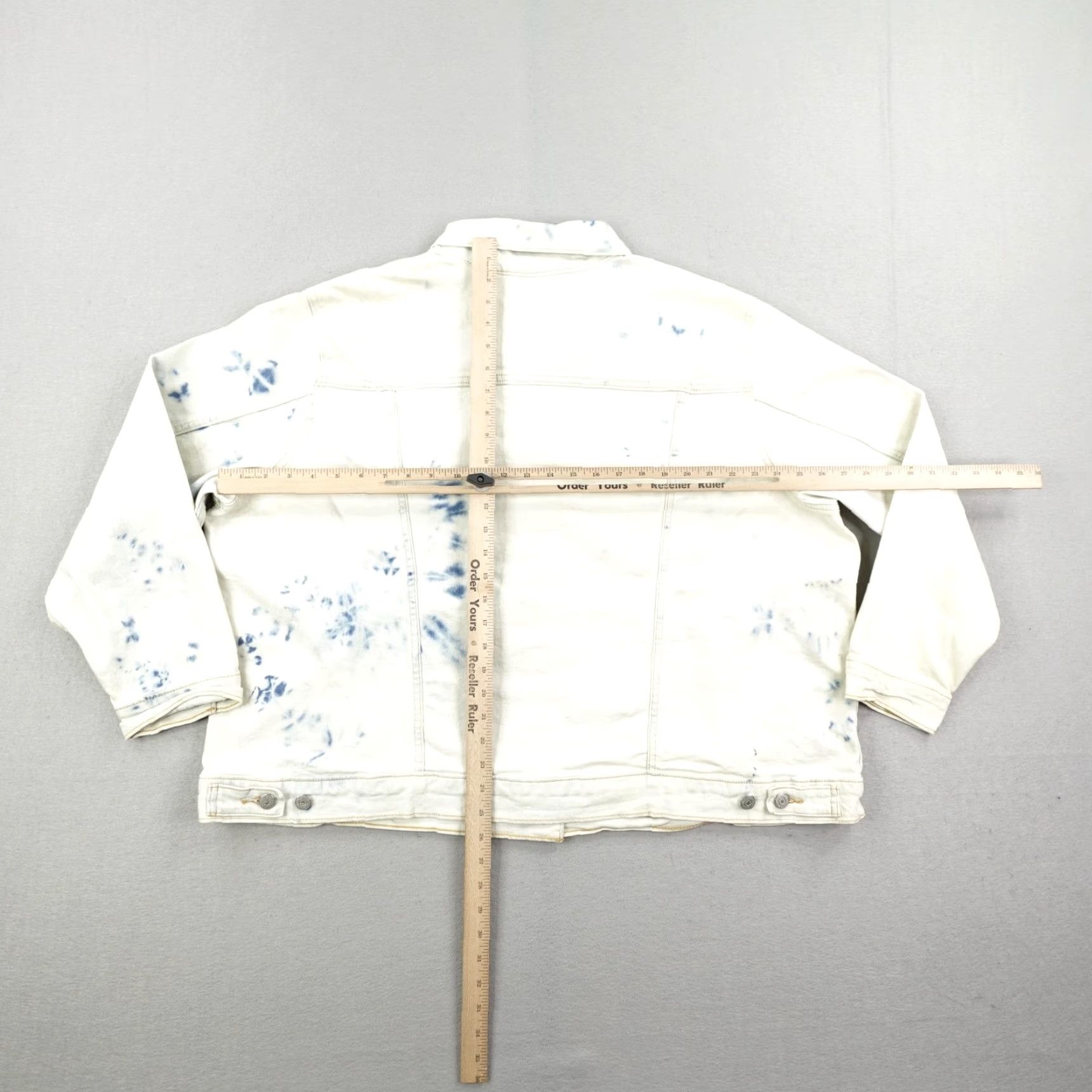 Levi's Levi's Jacket Womens 3X Blue White Acid Wash Denim Trucker Type 3 Coat Red Tab Jacket Size XXL / US 16-18 / IT 52-54 - 7 Thumbnail