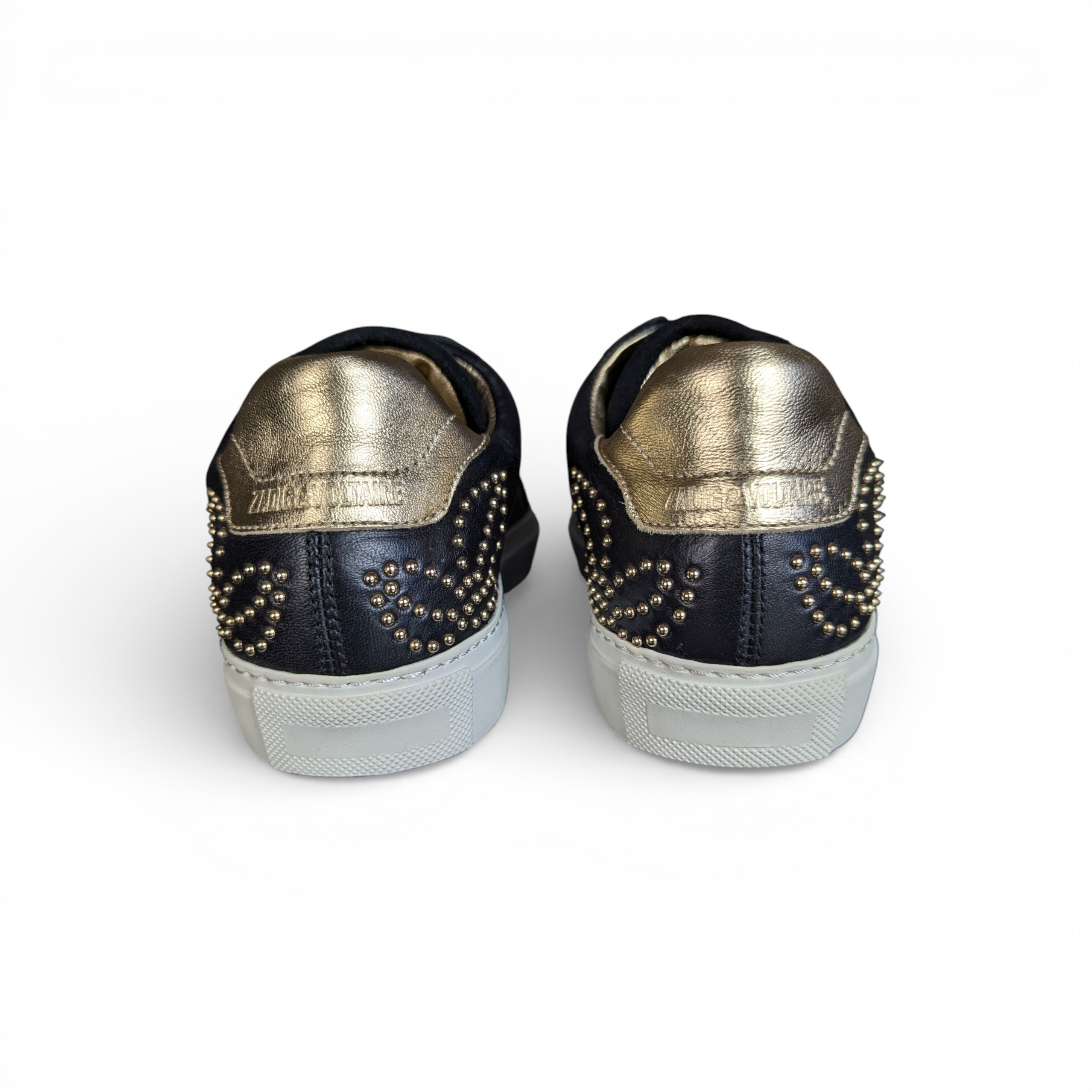 Zadig & Voltaire ZADIG&VOLTAIRE BLACK LEATHER SNEAKERS Size US 6 / IT 36 - 7 Thumbnail