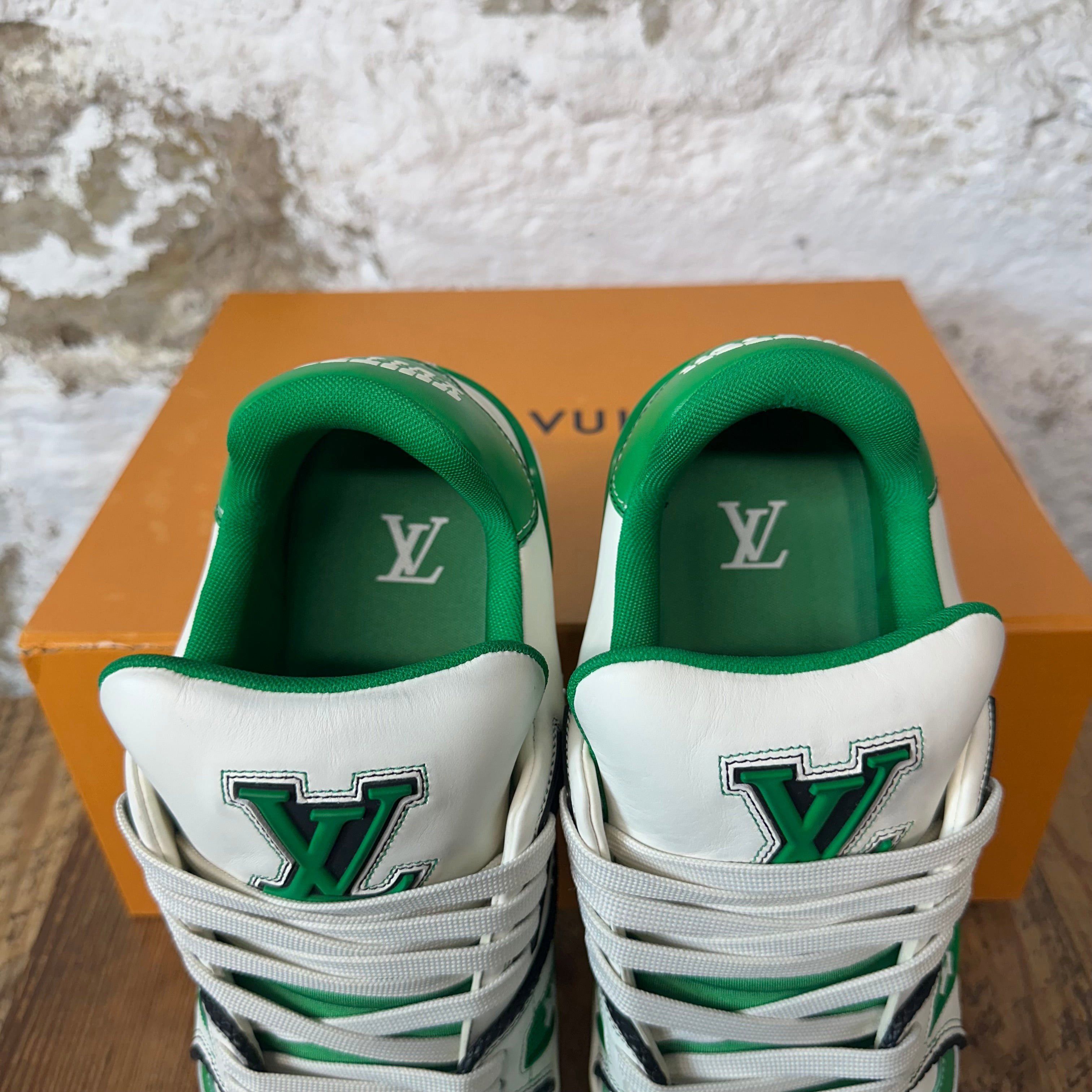 Louis Vuitton Louis Vuitton White Green Black Trainer Sz 9.5 (8LV) Size US 9.5 / EU 42-43 - 4 Thumbnail