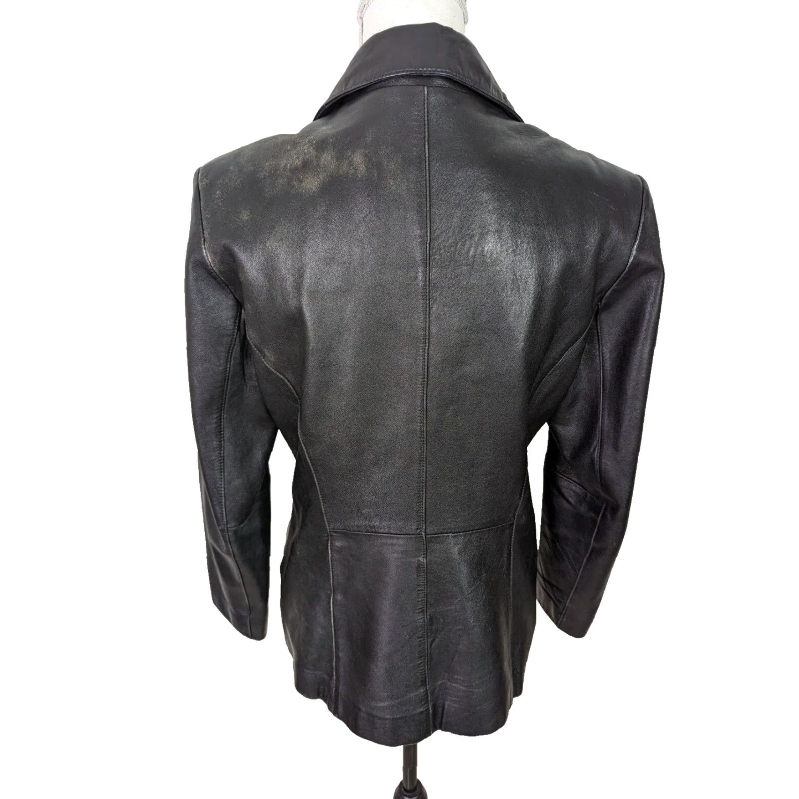 Vintage VINTAGE Wilsons Leather Black Jacket Womens Medium Blazer Motorcycle Biker Shirt? Size M / US 6-8 / IT 42-44 - 3 Thumbnail