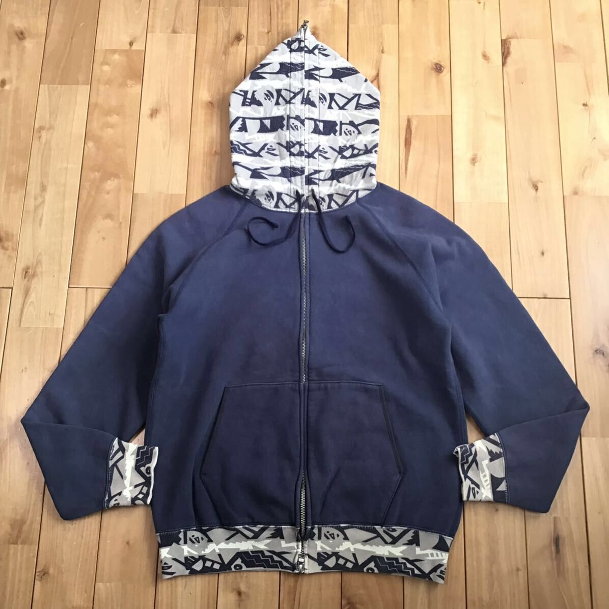 BAPE Native pattern full zip hoodie a bathing ape
