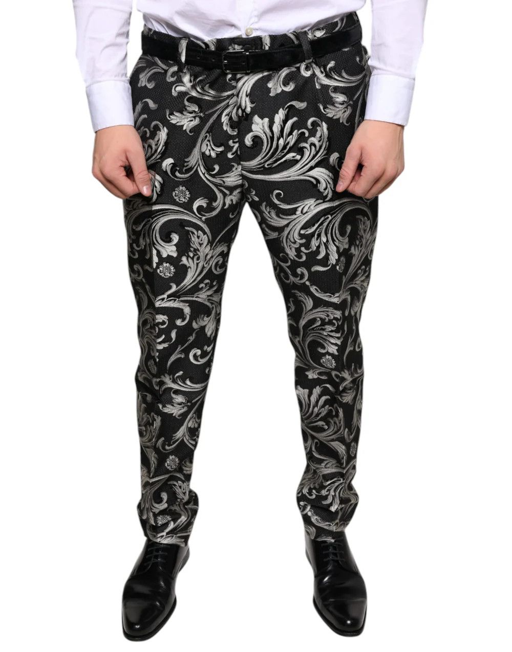 Dolce & Gabbana o1y0125 Casual Pant in Black/Silver Size US 28 / EU 44 - 1 Thumbnail