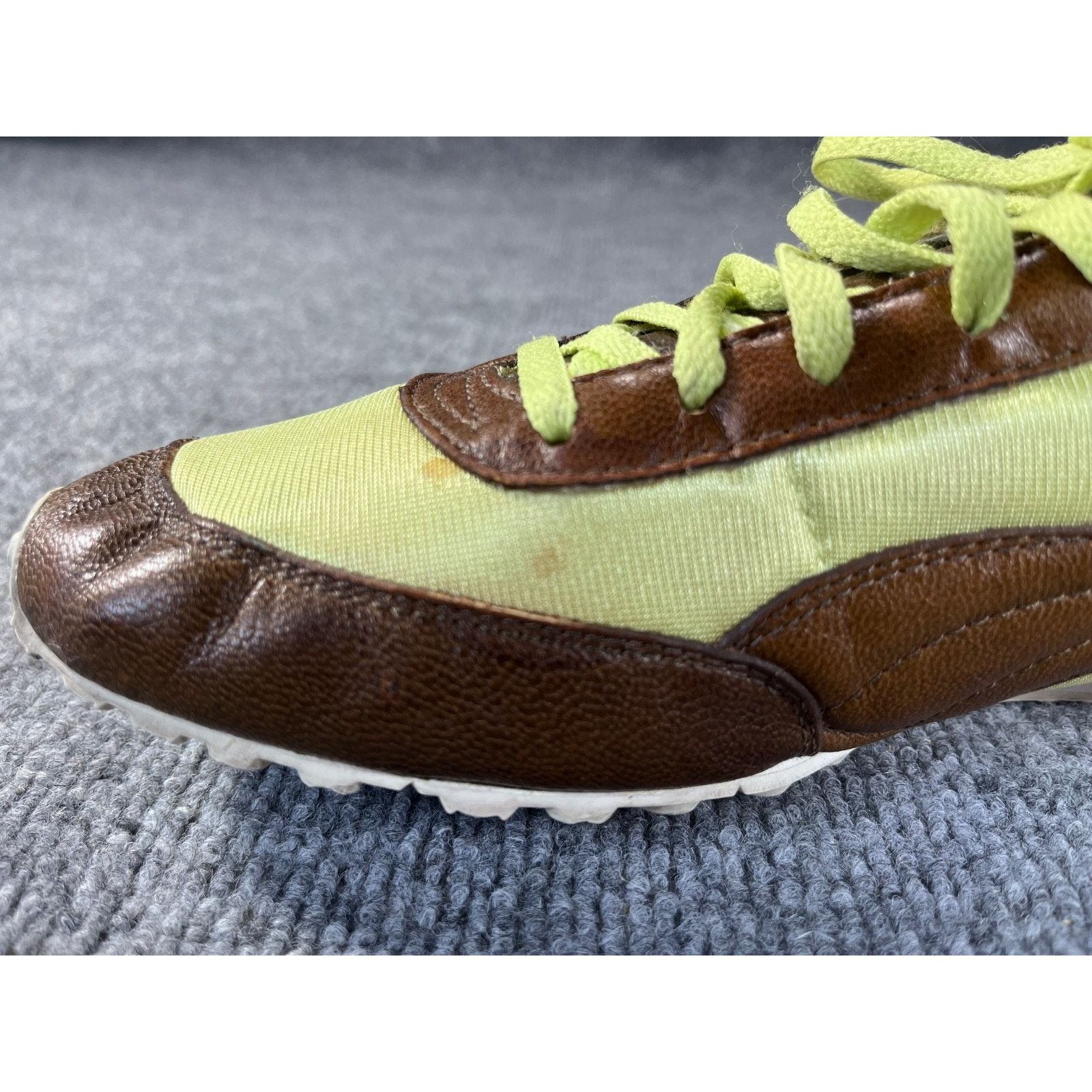 Puma Unique! VTG Puma Womens Shoes Lime Green / Brown Leather 9.5 Size US 9.5 / IT 39.5 - 16 Thumbnail