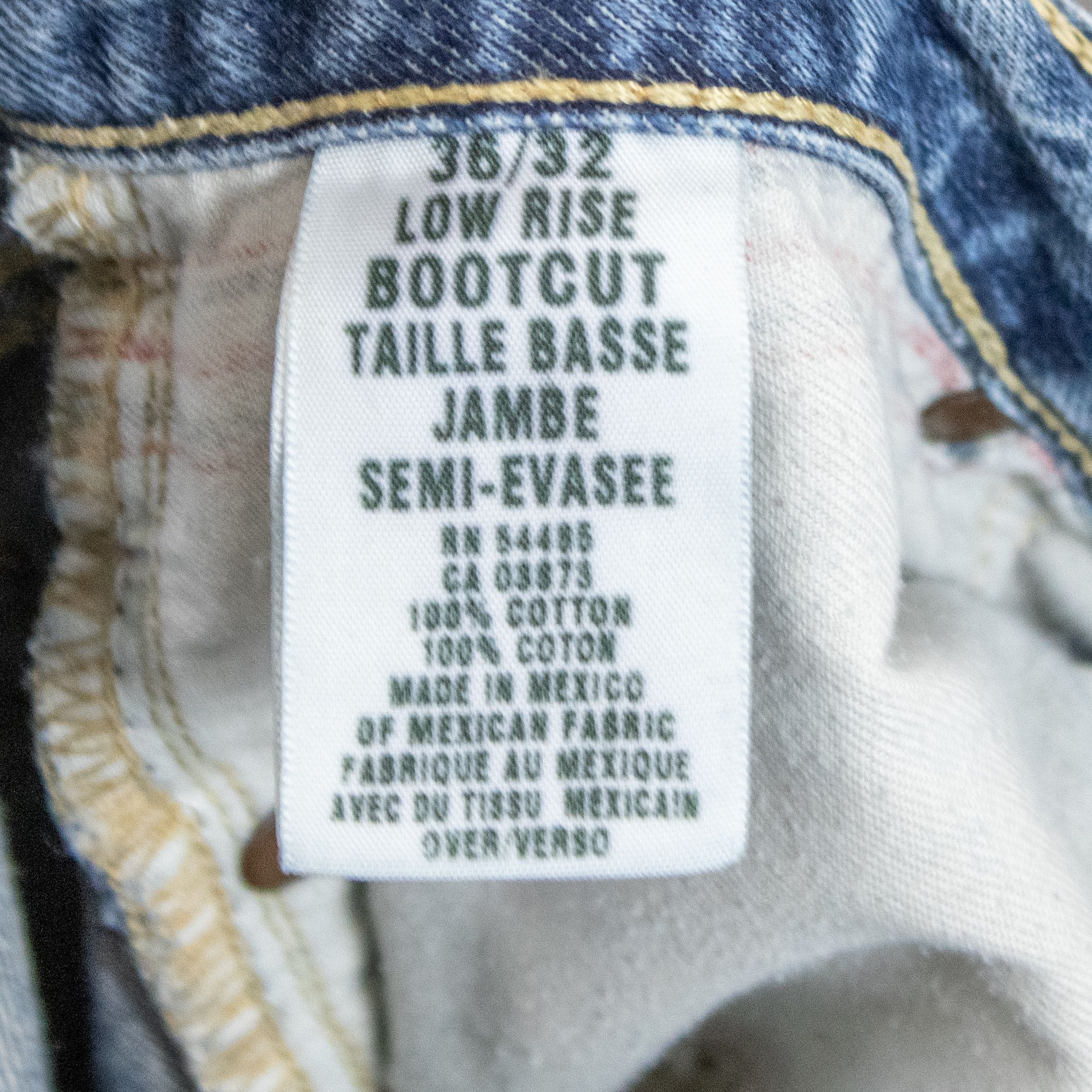 American Eagle Outfitters Y2K 00's Baggy Relax Bootcut Midwash Distressed Denim Pant's Size US 36 / EU 52 - 9 Thumbnail