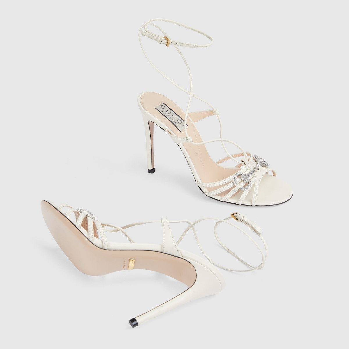 Gucci o1s1wg110425 Women's Horsebit Sandals in White Size US 5 / IT 35 - 6 Thumbnail