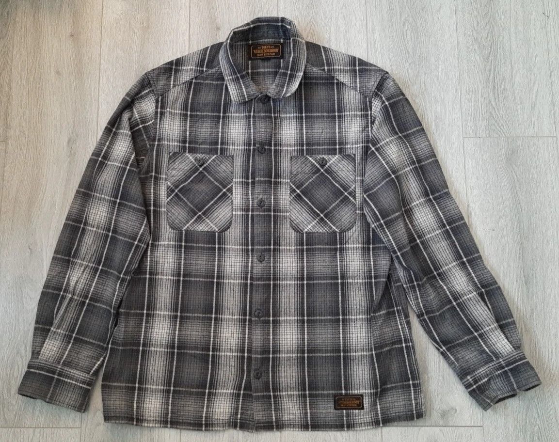 Neighborhood NEIGHBORHOOD Grey Plaid Flannel Shirt XL Crafted With Pride Size US XL / EU 56 / 4 - 2 Thumbnail