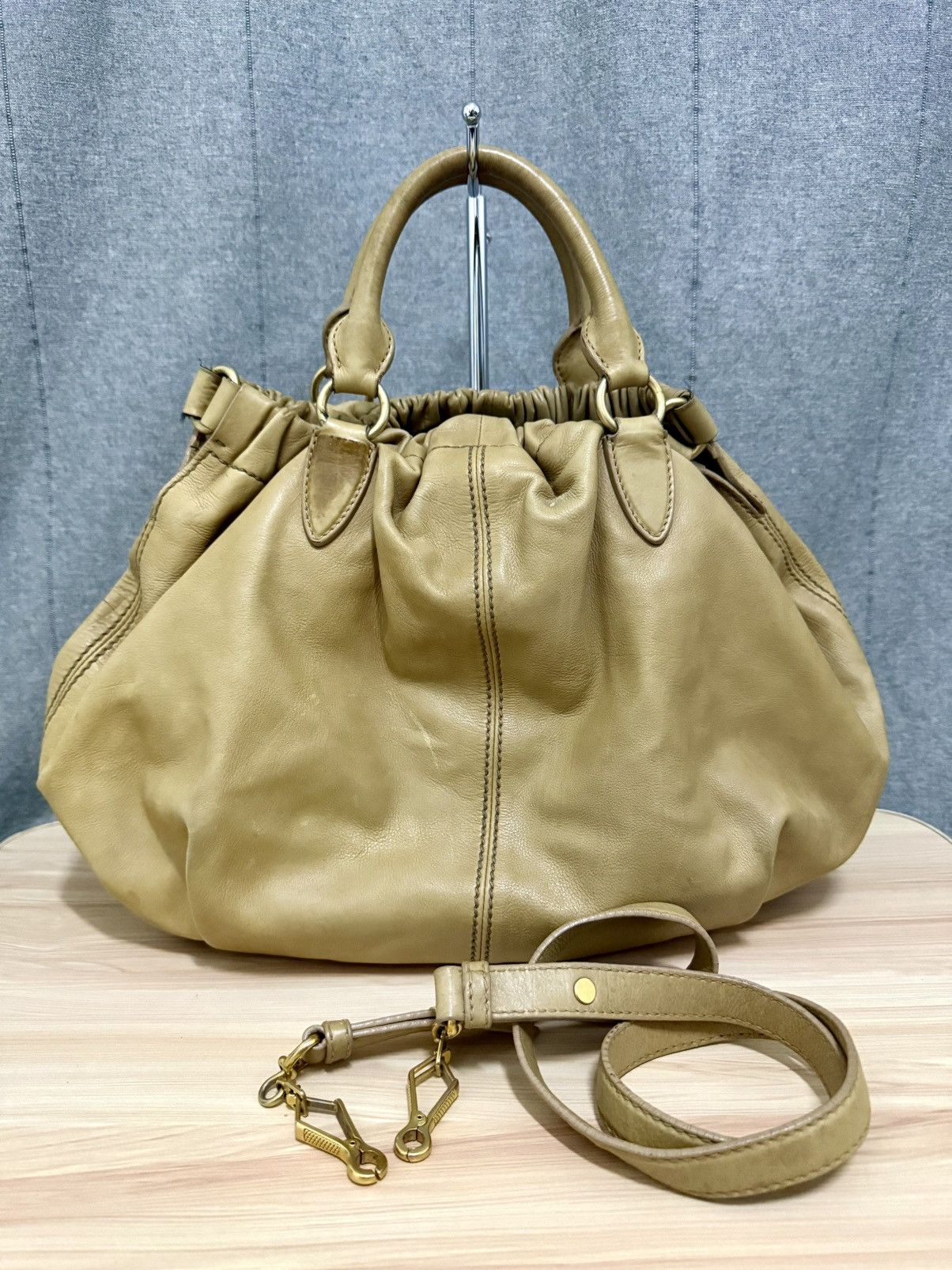 Miu Miu Vintage Miu Miu gathered leather 2-way Shoulder hand bag Size ONE SIZE - 1 Thumbnail