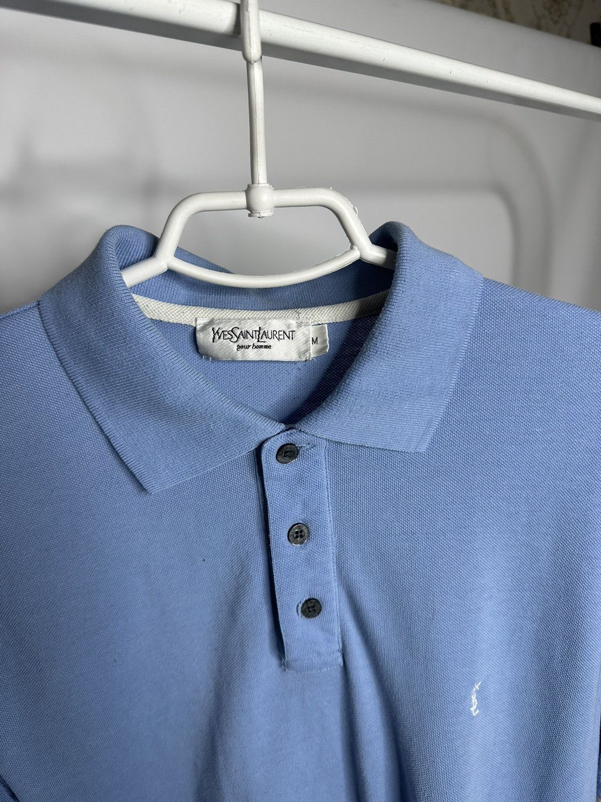 Vintage × Yves Saint Laurent Blue YSL Polo Shirt YSL Shirt Size US M / EU 48-50 / 2 - 1 Thumbnail