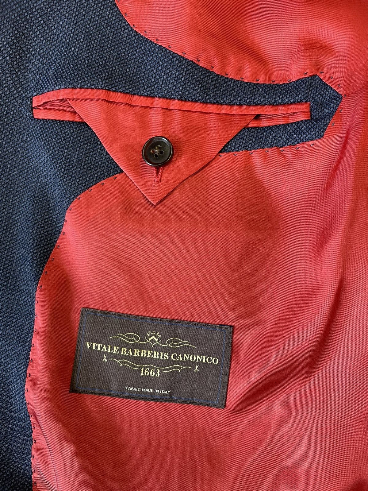 Suitsupply × Vitale Barberis Canonico Birdseye Tailored Fit Sienna Suit Jacket Size 46S - 8 Thumbnail