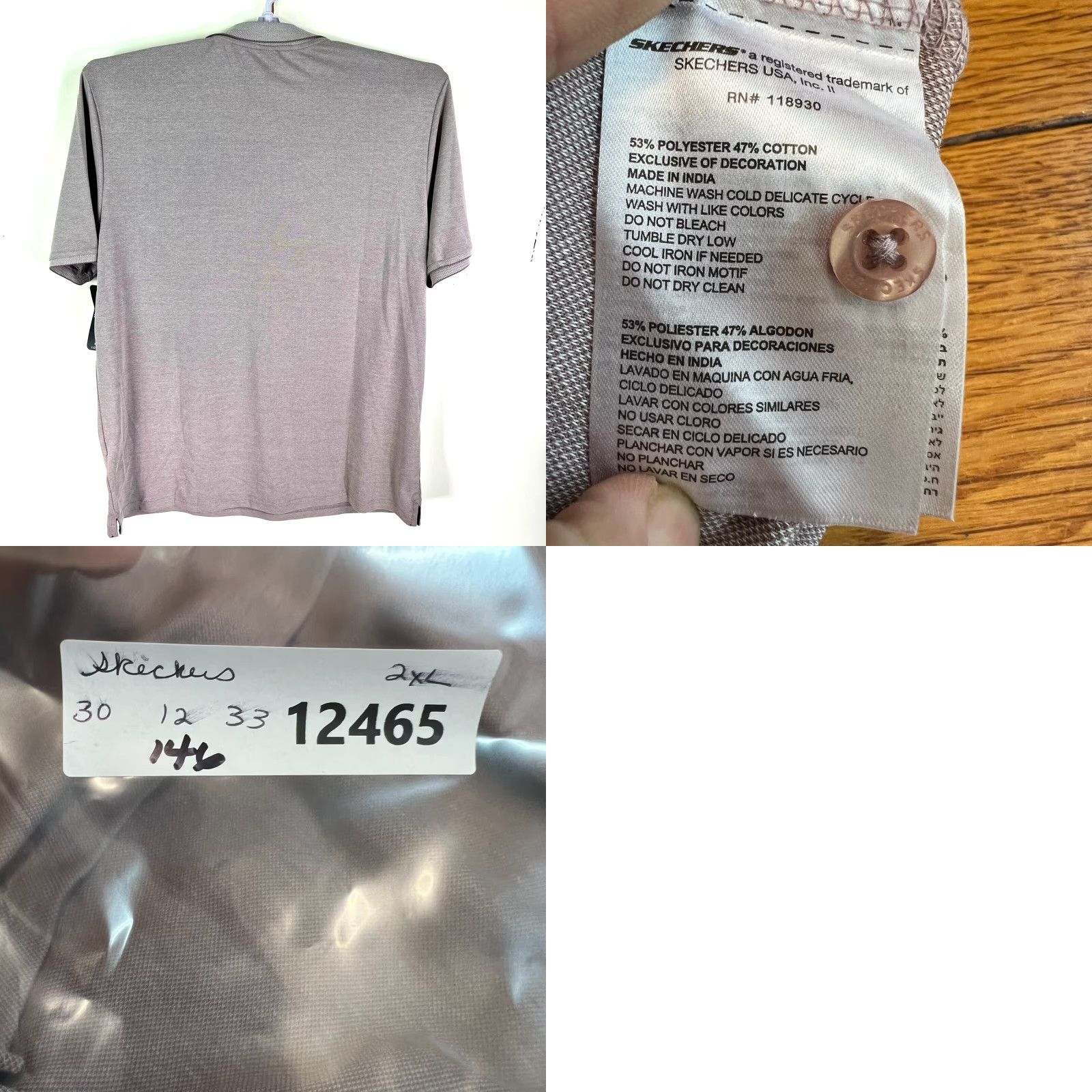 SKECHERS Skechers Off Duty Polo Mens 2XL Gray Short Sleeve Shirt Size US XXL / EU 58 / 5 - 8 Thumbnail