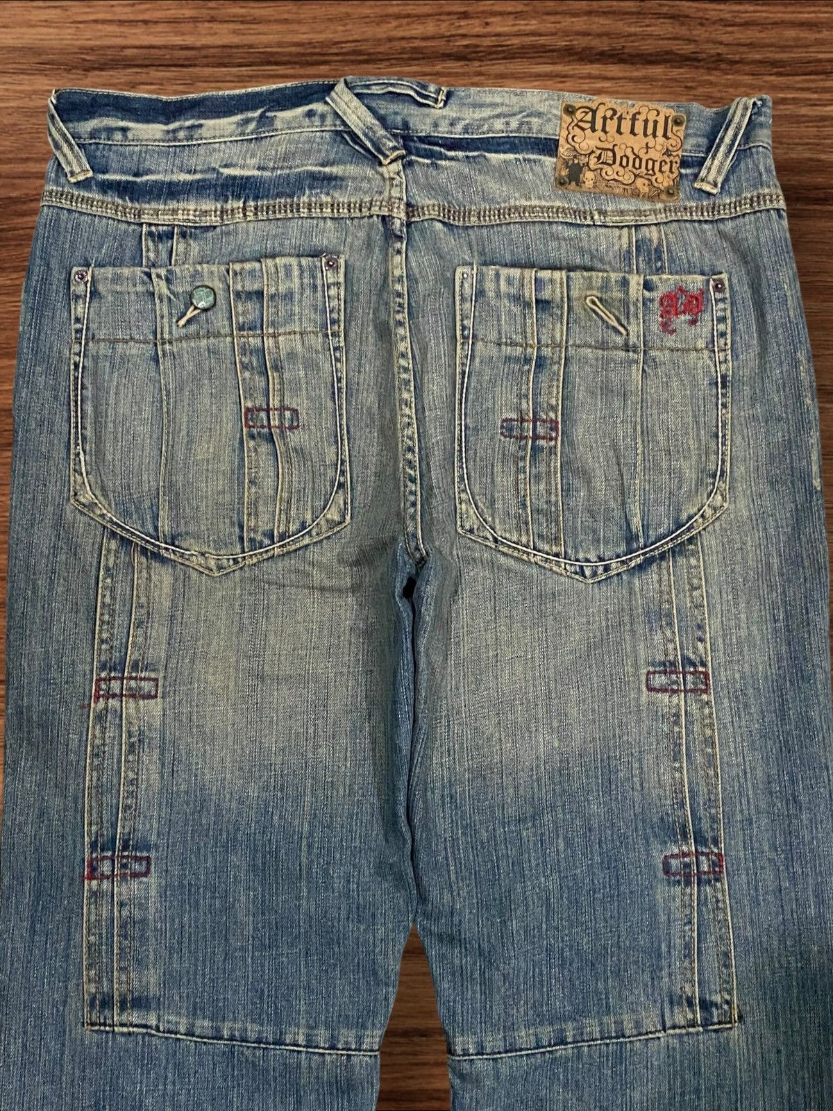 Artful Dodger ⚡️Baggy⚡️Artful Dodgers Distressed Blue Wash Streetwear Jeans Size US 36 / EU 52 - 8 Thumbnail