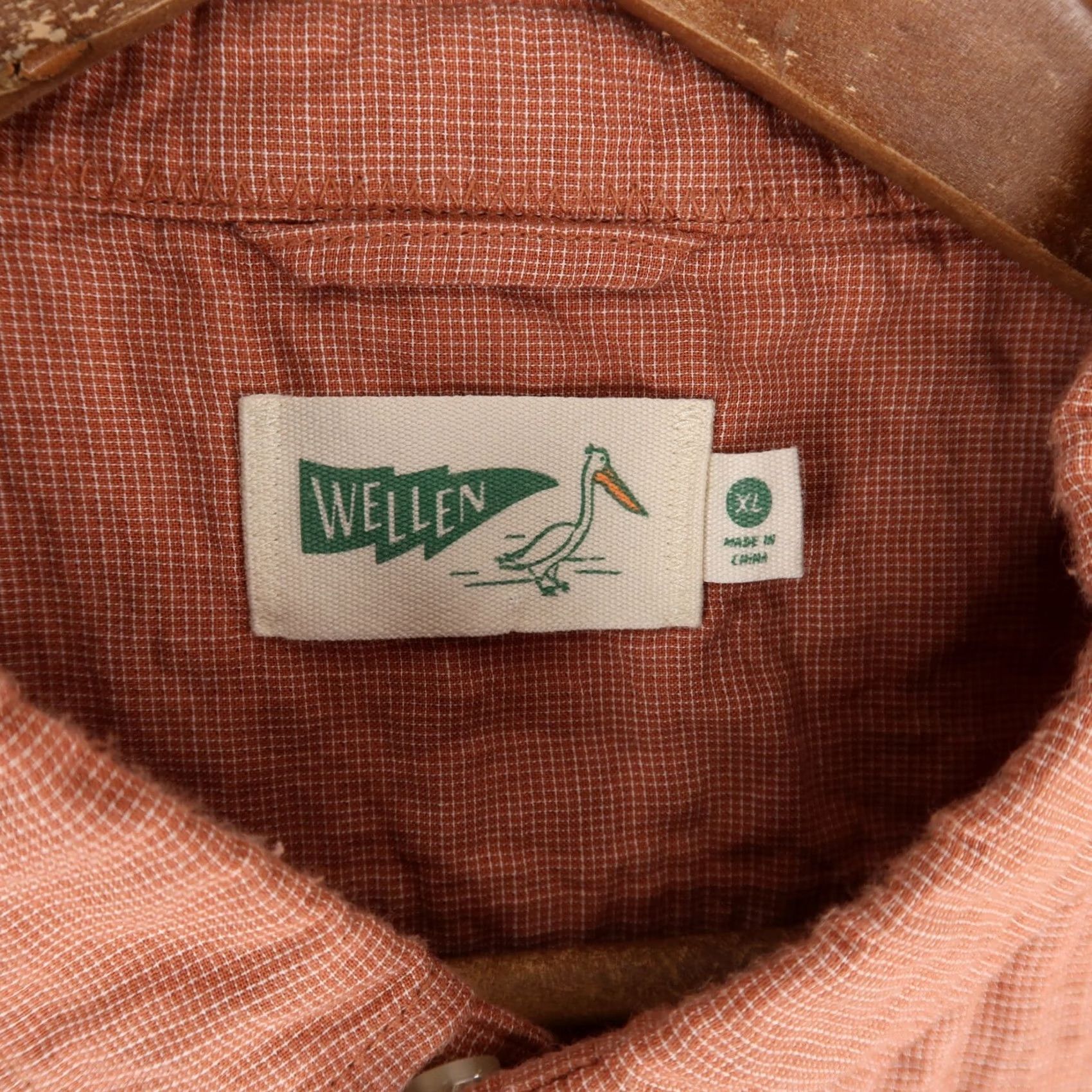 Vintage Wellen Shirt Mens XL Rust Brown Grid Short Sleeve Button Down Organic Cotton Size US XL / EU 56 / 4 - 5 Thumbnail