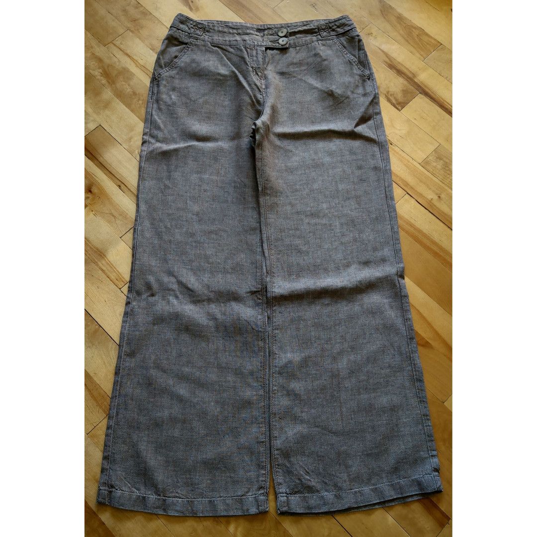 Vintage 100% Linen Pants Flared Goth Baggy Minimalist y2k Vintage 32 Size US 32 / EU 48 - 1 Thumbnail