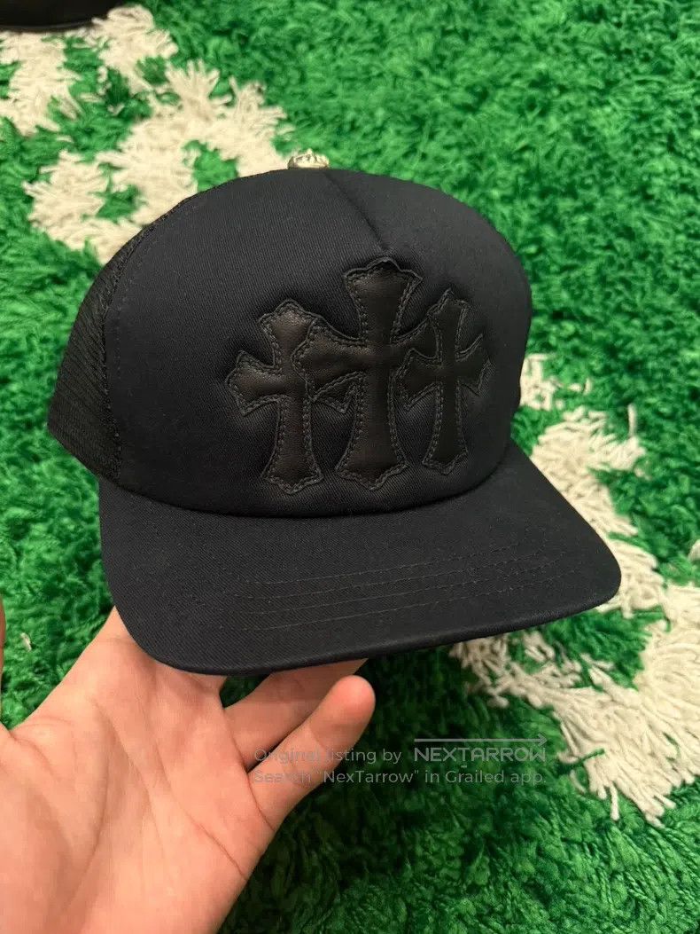Chrome Hearts CHROME HEARTS Size OS Black three-piece leather baseball ca Size ONE SIZE - 2 Thumbnail