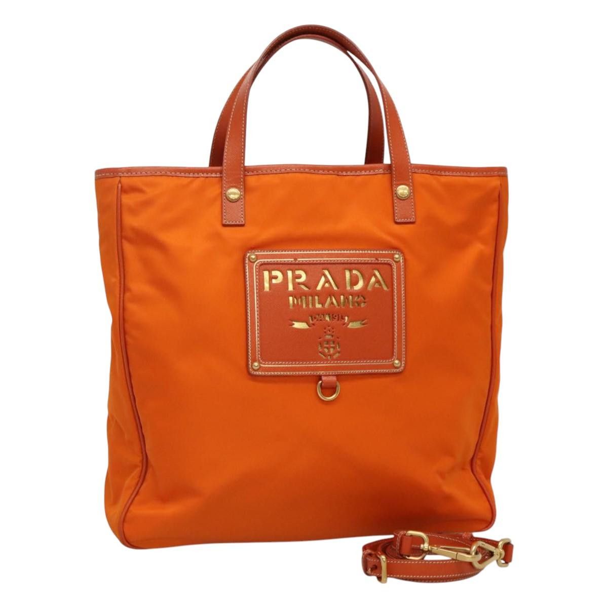 Prada Re-Nylon Orange Synthetic Tote Bag (Pre-Owned) Size ONE SIZE - 1 Thumbnail