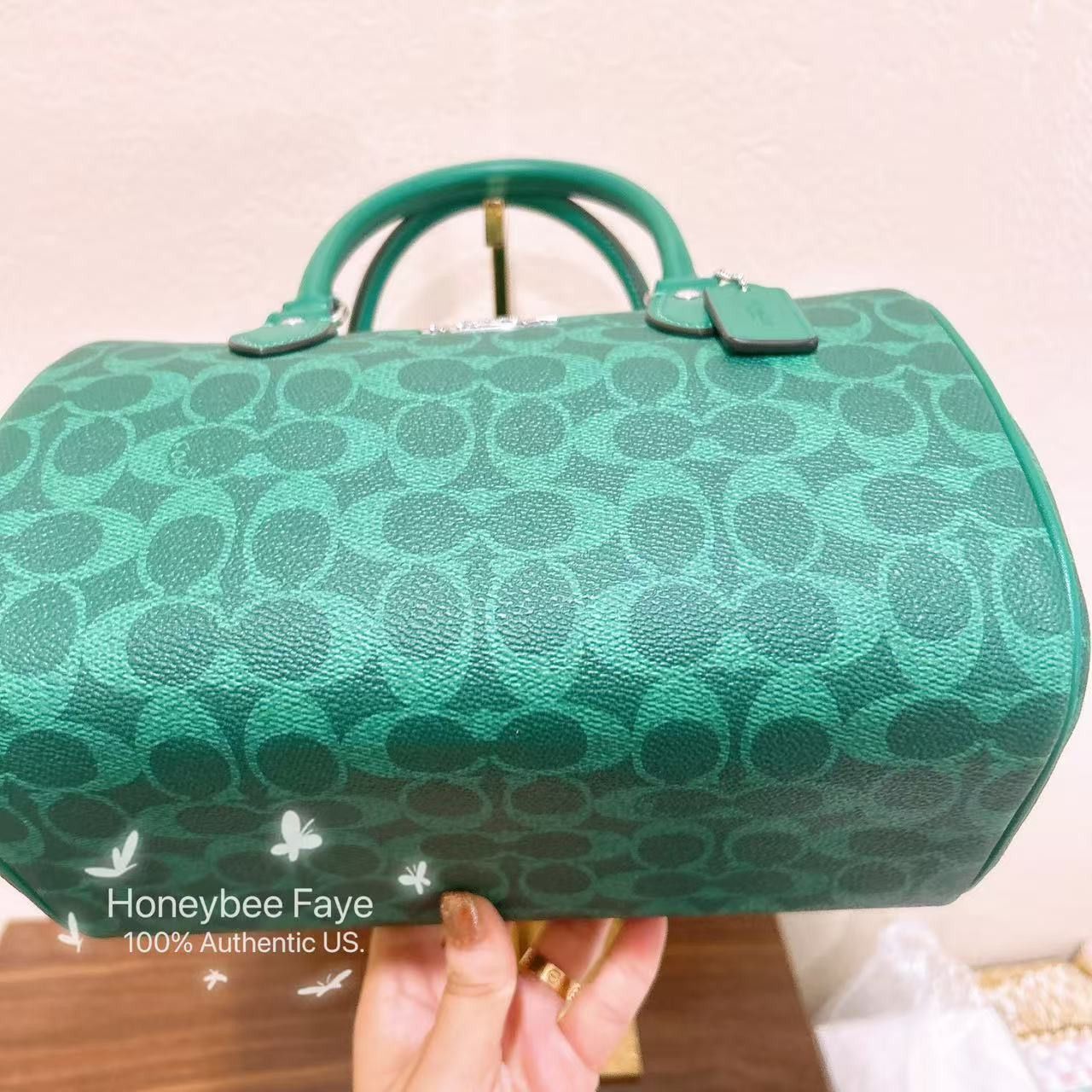 Coach Rowan Satchel Bag In Signature Canvas CV961 bright jade Size ONE SIZE - 4 Thumbnail