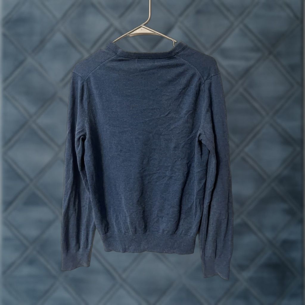 Banana Republic Banana Republic Men’s Sweater V-Neck Pullover Blue Size M Knit Tight-Knit Lightweight Casual Business | 75% Silk 20% Cotton 5% Cashmere | Regular Fit Size US M / EU 48-50 / 2 - 1 Thumbnail