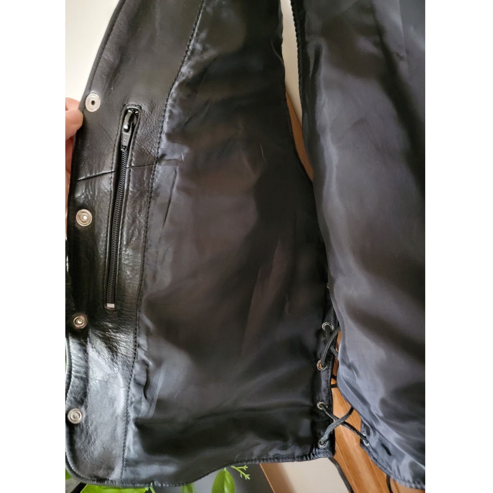 Other Skin-Tan Genuine Leather Men's Biker Vest Snap Closure Size US M / EU 48-50 / 2 - 11 Thumbnail