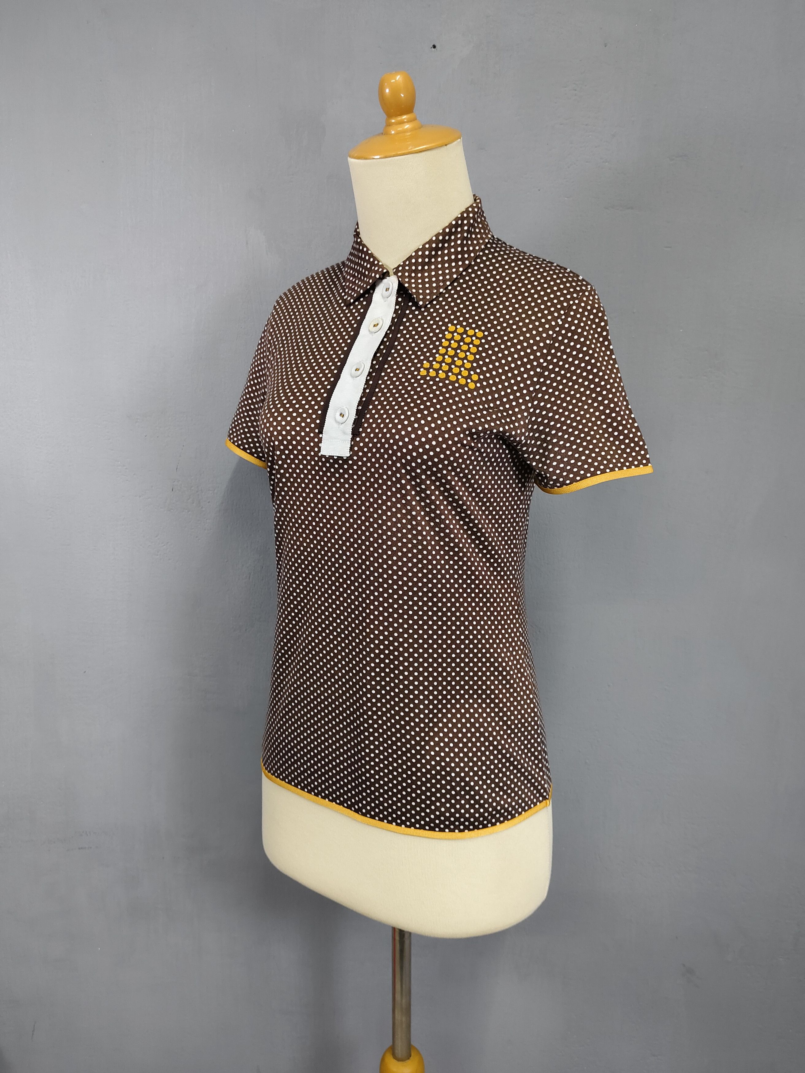 Lanvin 2000s Lanvin Sport- Retro Preppy Polka Dot Polo Shirt Size S / US 4 / IT 40 - 3 Thumbnail