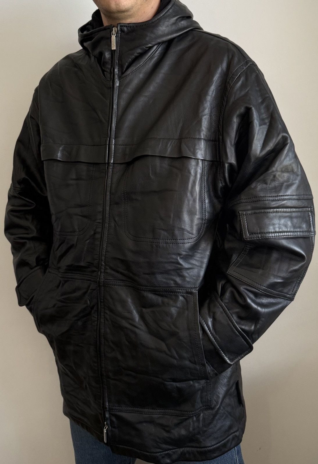 Versace Jeans Couture Vintage Versace Leather Jacket Black Size US L / EU 52-54 / 3 - 8 Thumbnail